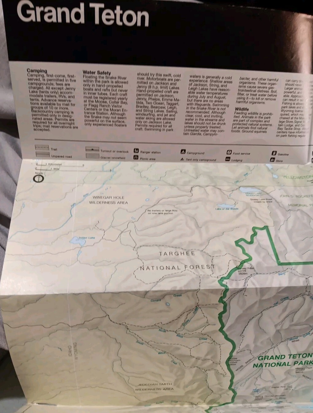 National Park Service Grand Teton Official Map And Guide 1997. A81