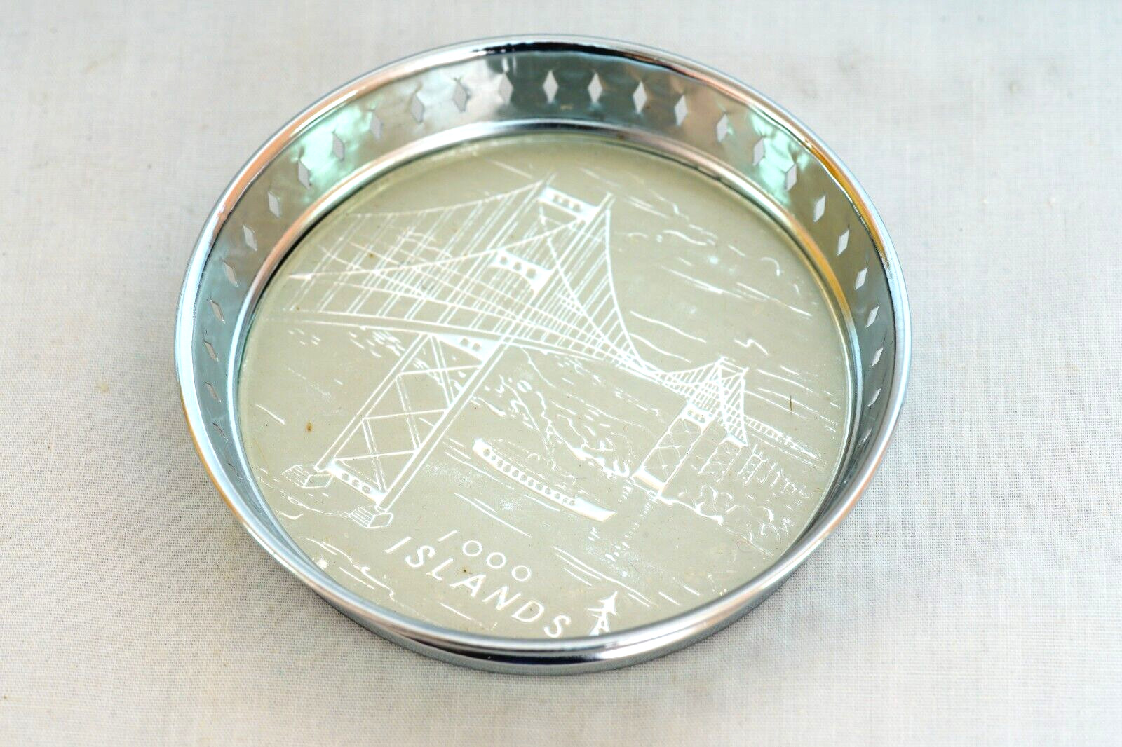 Vintage Mid-Century 1000 Islands NY Bridge Souvenir Drink Coaster Set Unused