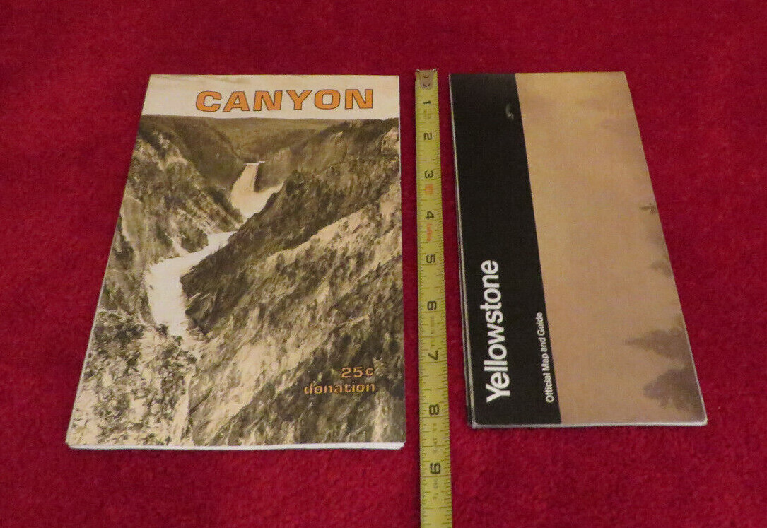 YELLOWSTONE NATIONAL PARK Maps 1992-1993 Lot of 2 – Official Guide & Canyon Map
