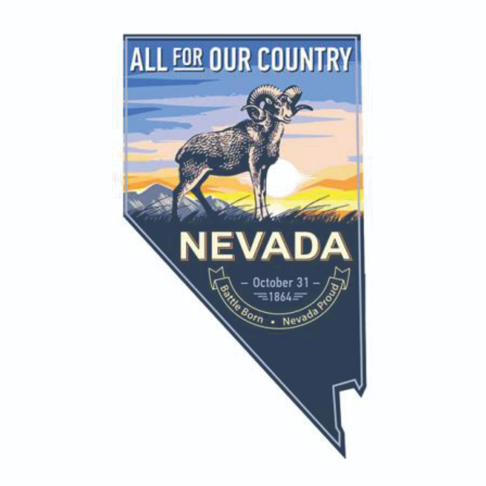 All For Our Country Nevada Sticker Decal Bumper Sticker