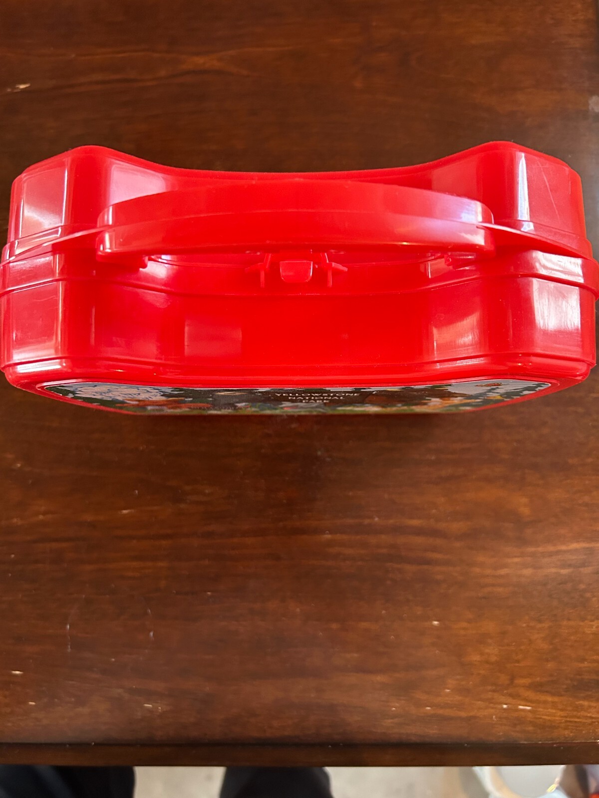 Yellowstone National Park Old Faithful Geyser Red Plastic Lunch Box