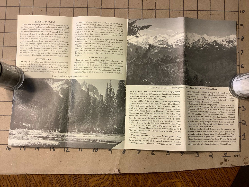 Vintage Original brochure Map 1963 SEQUOIA KINGS