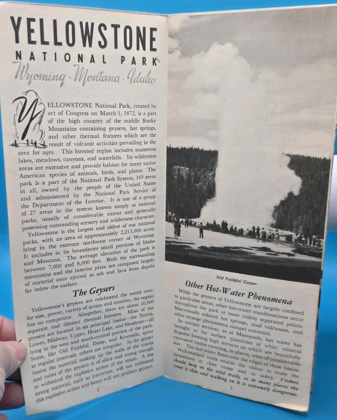 VINTAGE 1947 & 1948 YELLOWSTONE NATIONAL PARK BROCHURE LOT Official Travel…