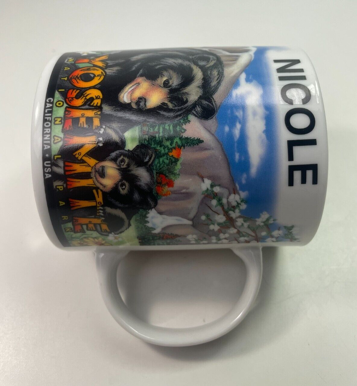 Yosemite National Park Mug Personalized Nicole Depicting Bear Animal 12oz C78