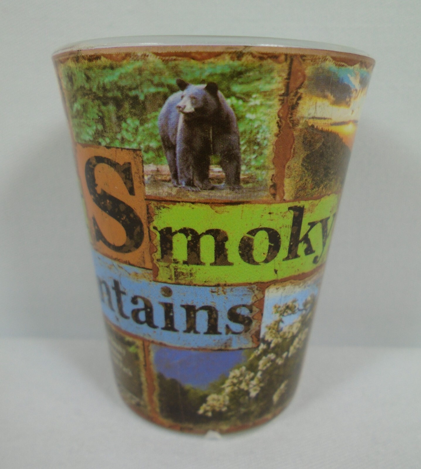 Great Smoky Mountains Every Season Souvenir Shot Glass Gatlinburg Pigeon Forge