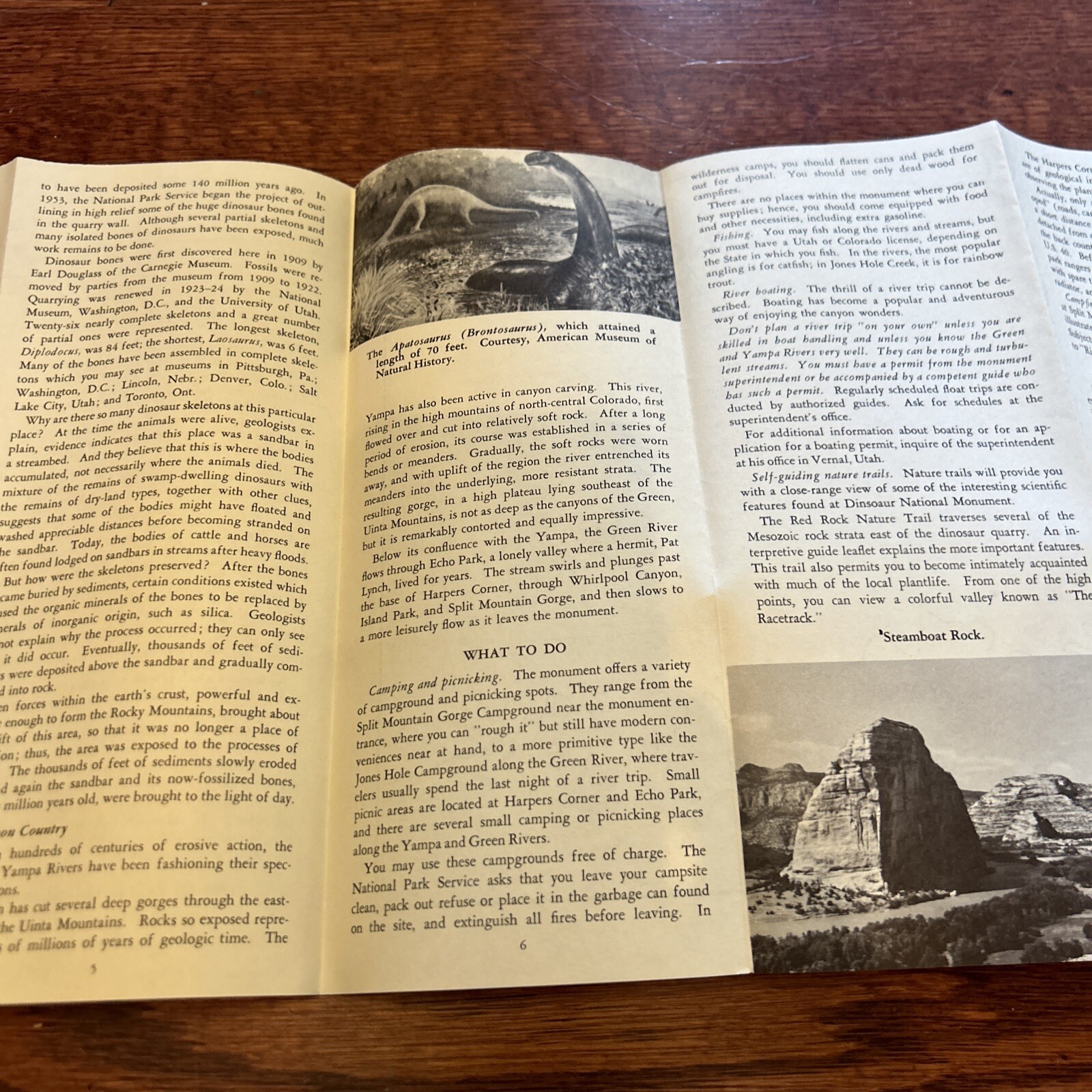 Vintage 1962 Dinosaur National Monument Brochure Pamphlet Map Guide Info CO UT