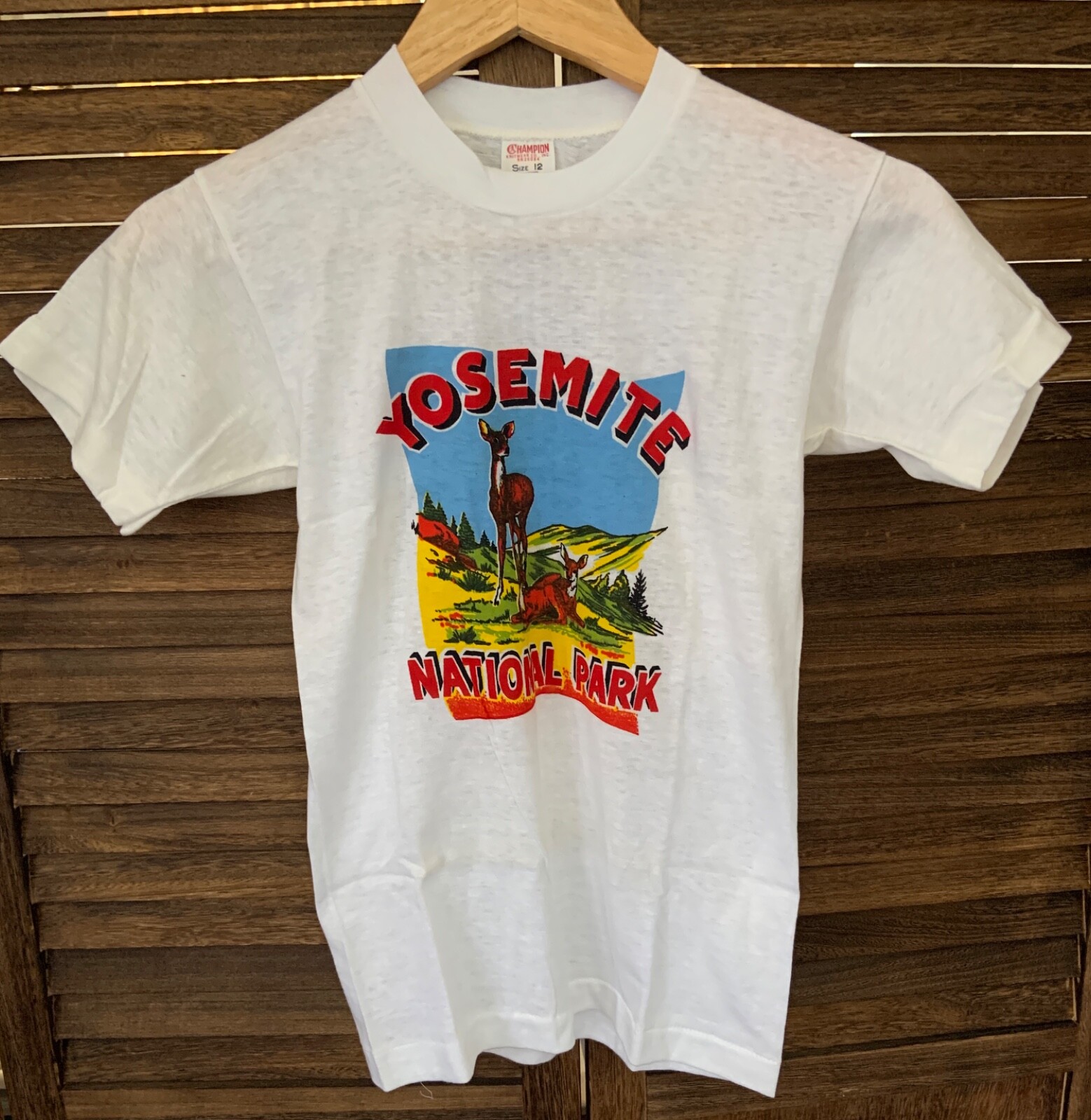 NOS Vintage 1970s YOSEMITE NATIONAL PARK Souvenir T-SHIRT 100% Cotton