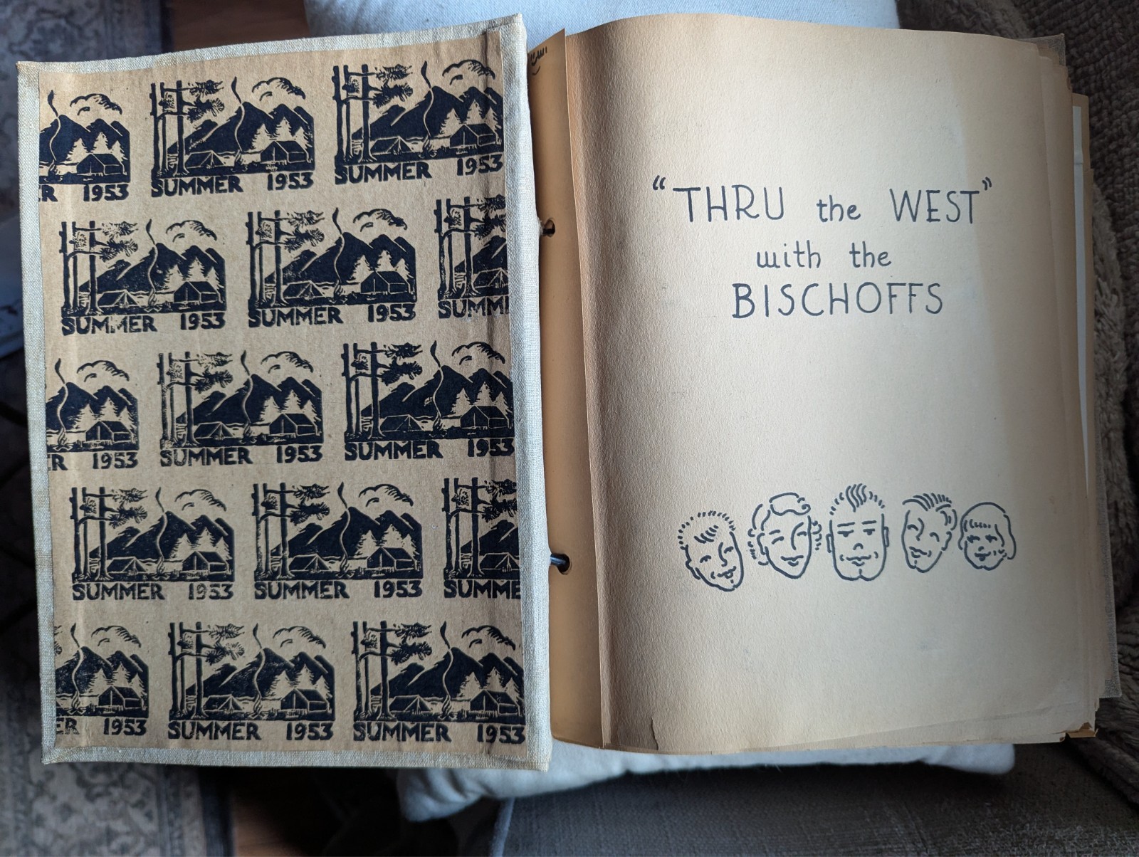 1953 Travel Log “Thru The West With The Bischoffs” Journal, Photos, Postcards