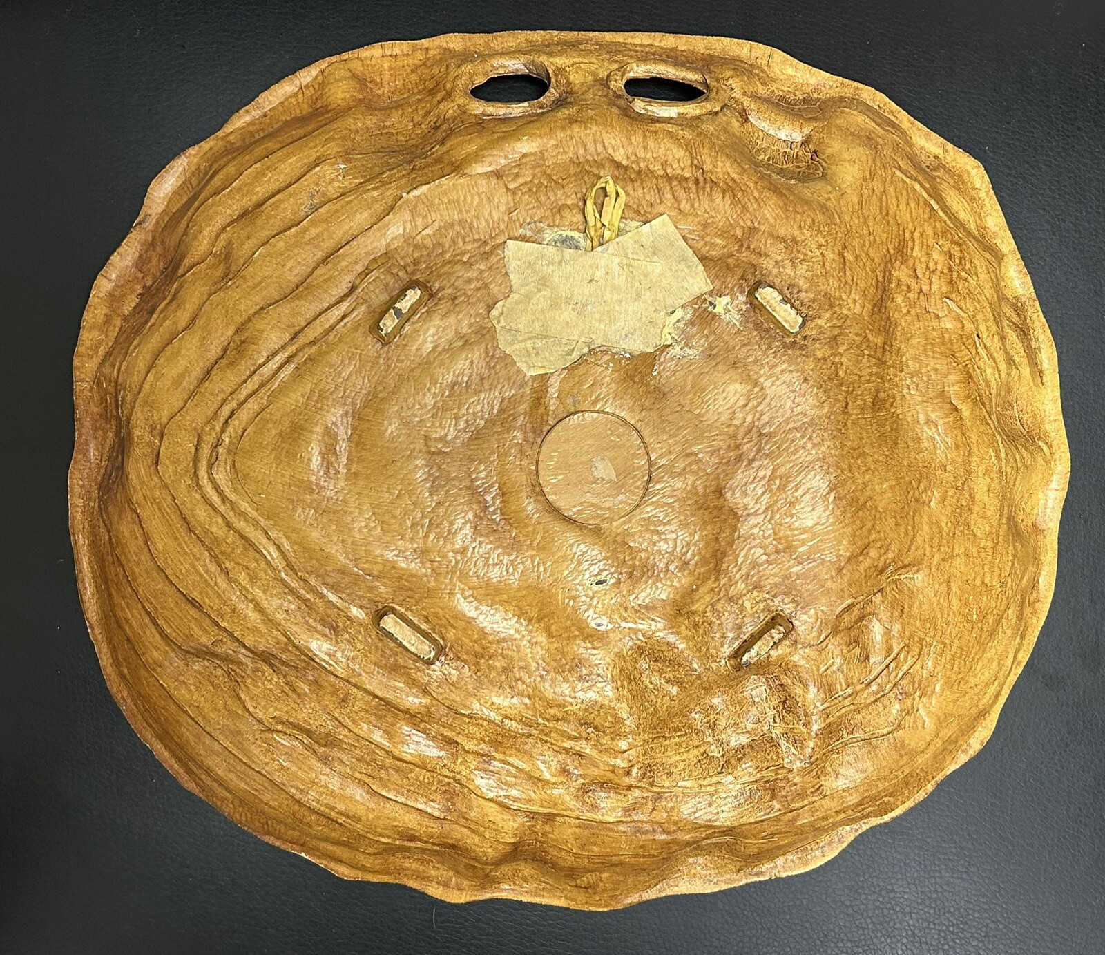 Vintage Taco Yellowstone Park Souvenir Plate Bowl 3D Faux Wood Retro W/Hanger