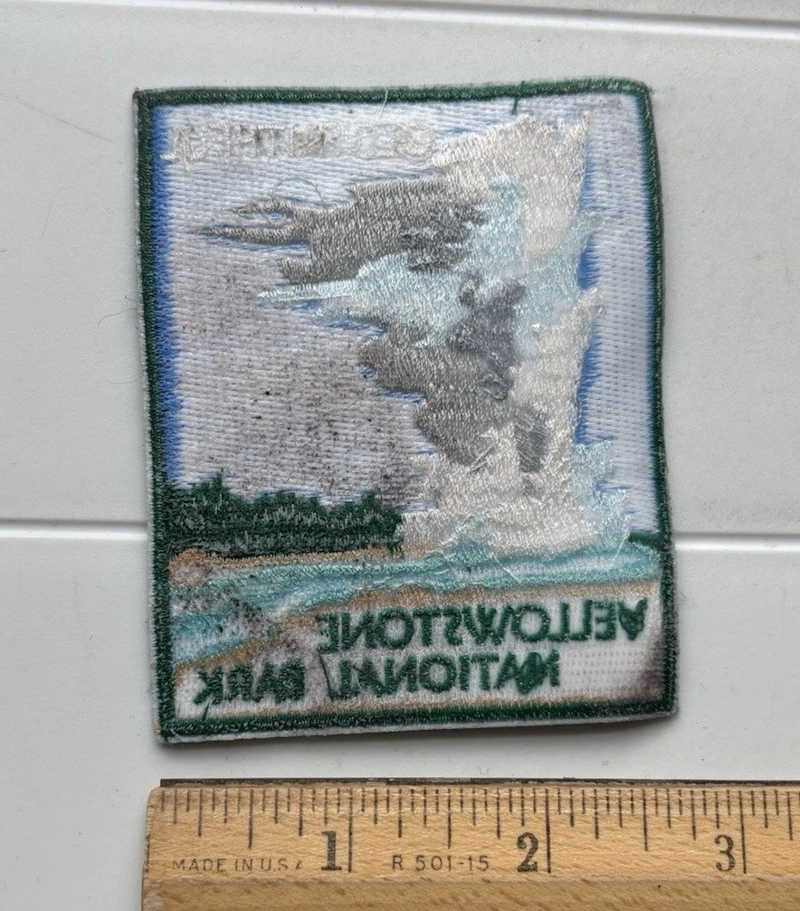 Old Faithful Water Geyser Yellowstone National Park Souvenir Embroidered Patch