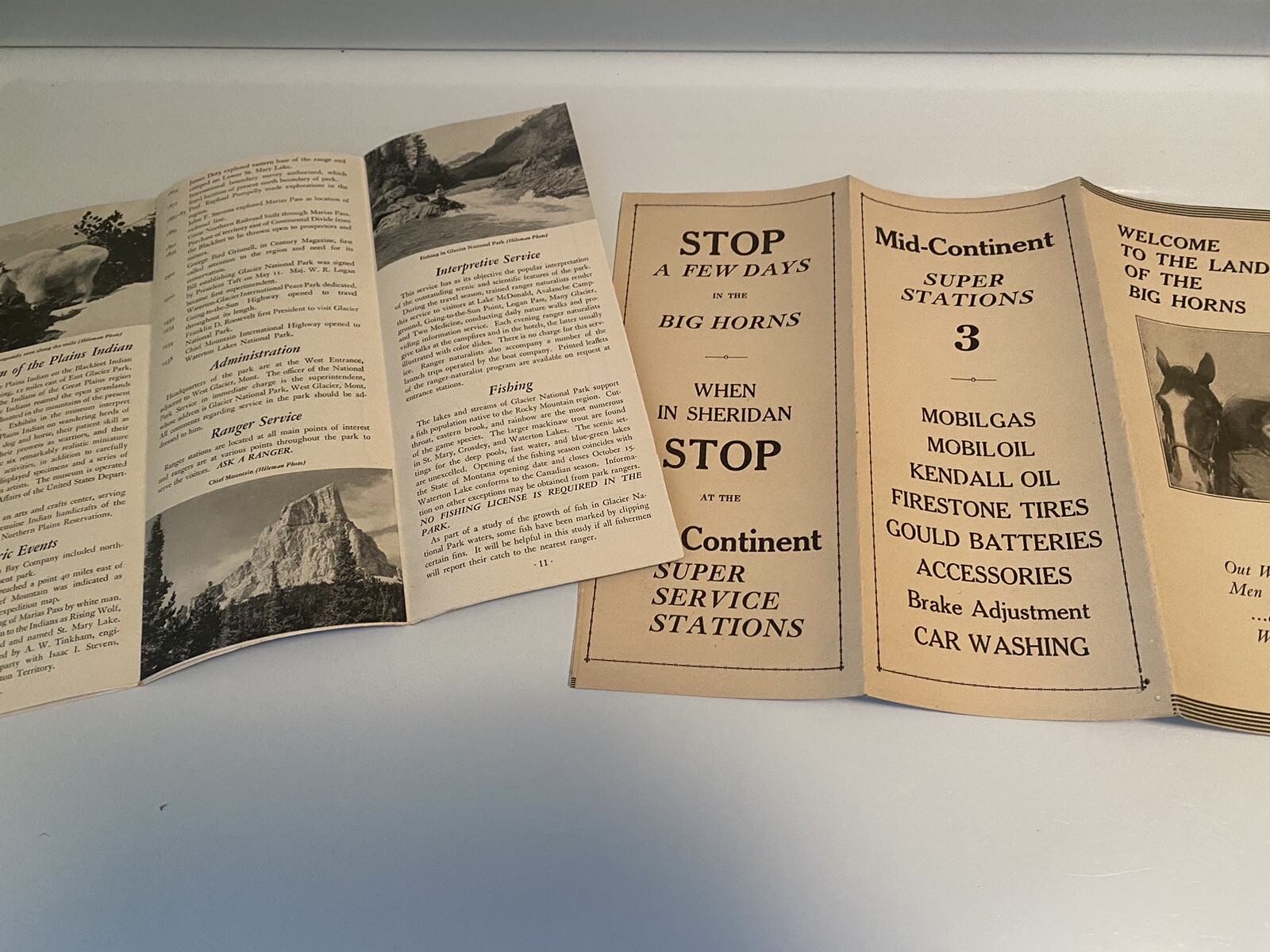 Vintage Glacier National Park Montana & Sheridan Big Horns brochures Maps 1950s