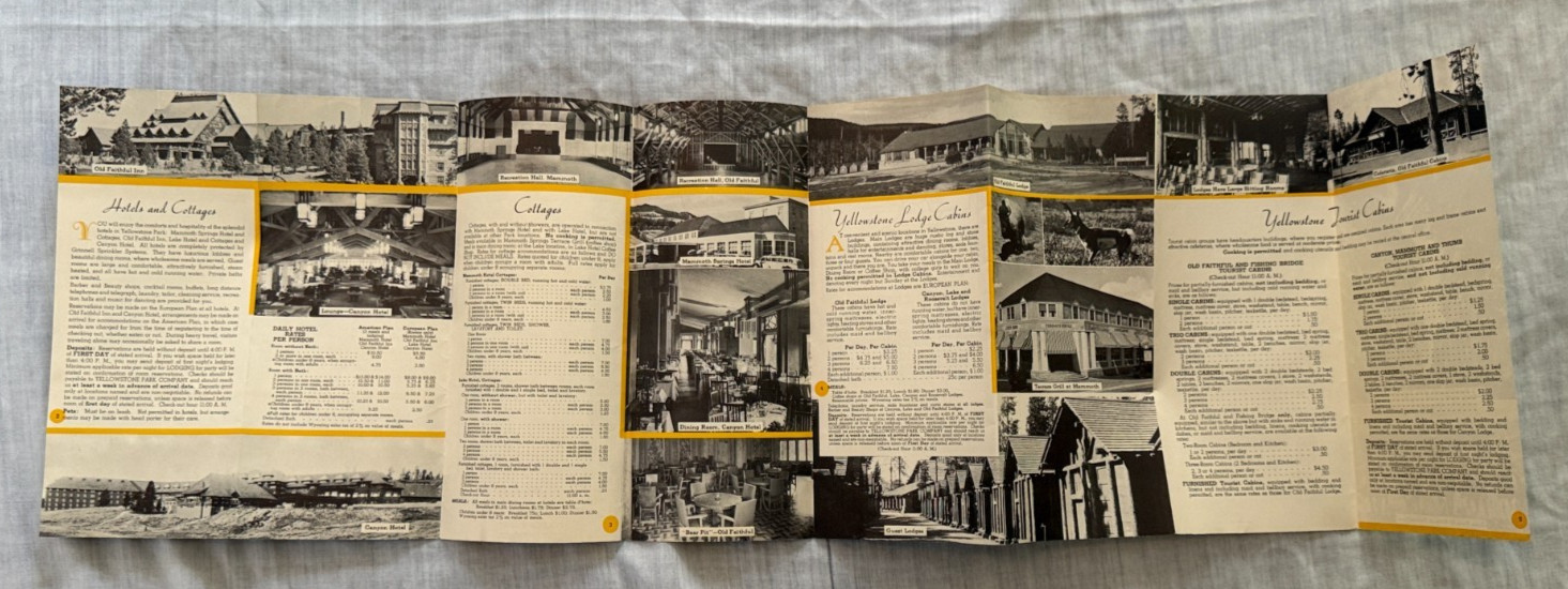 1955 Promotional Brochure to Yellowstone National Park, Lot of 2