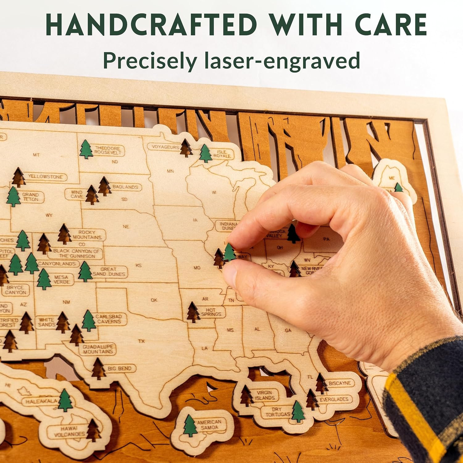 USA National Parks Map – Travel Tracker with Checklist, Pins & Stickers