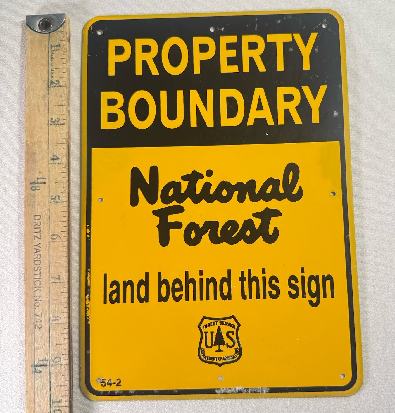 Vintage Sign US Forest Service National Park Property Boundary