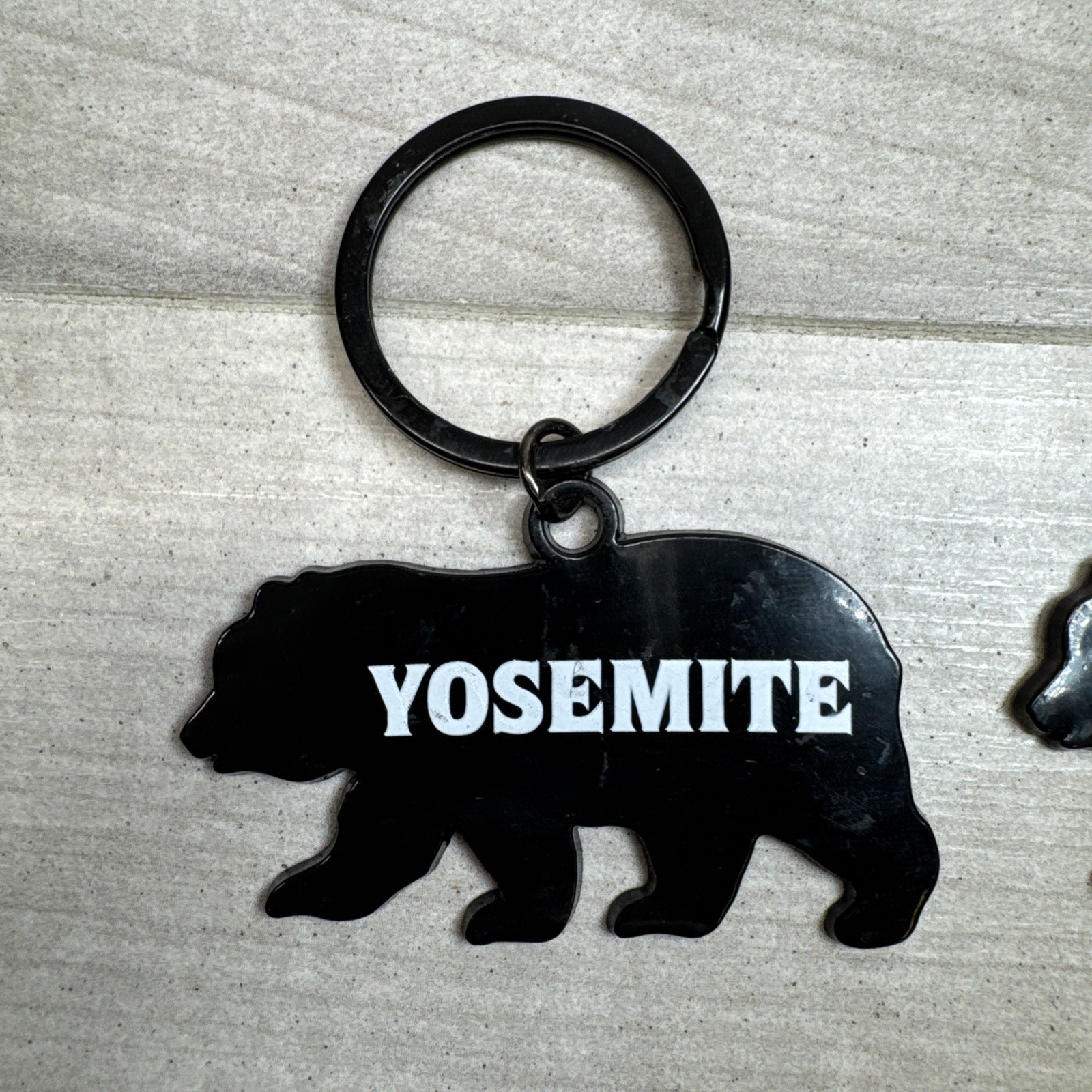 Yosemite National Park Black Bear Metal Cut Out Keychain Keyring Set Of 2 Pair