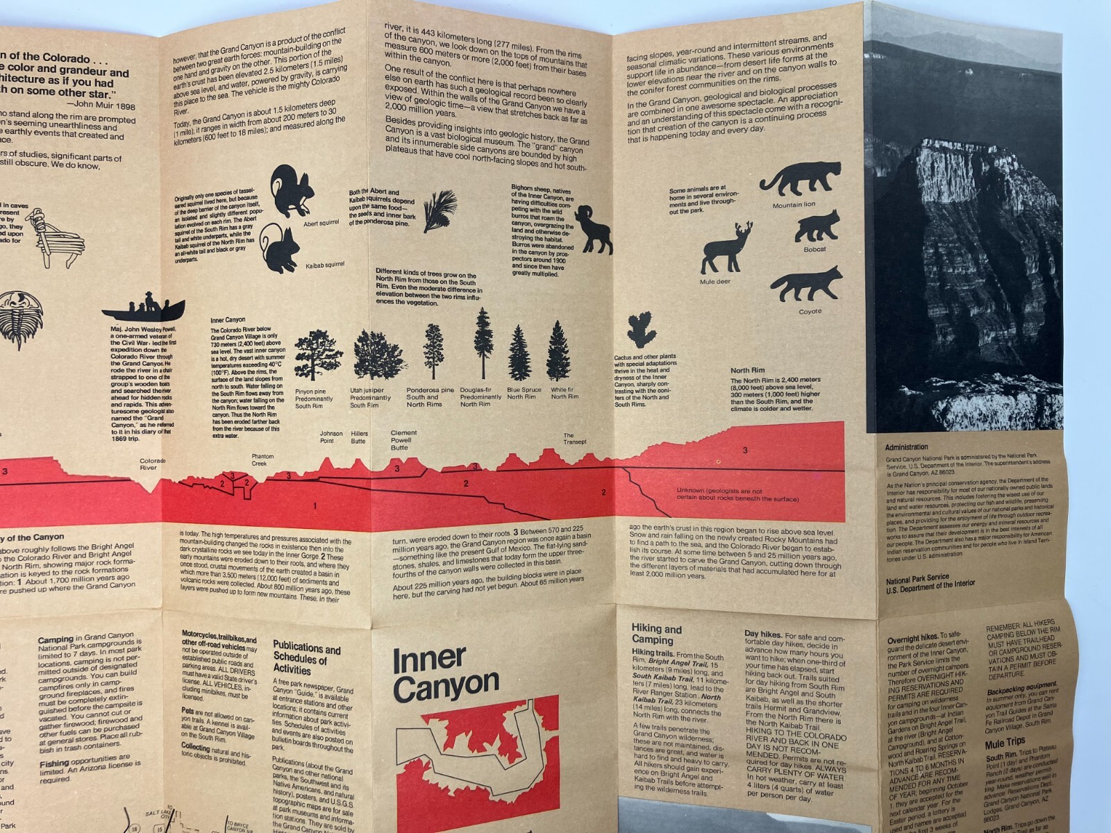 Grand Canyon National Park Travel Booklet (1953) and Guide Map (1979) Vintage