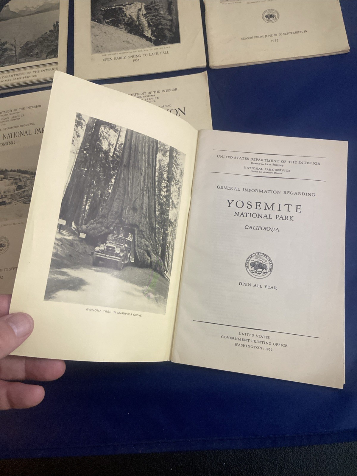Lot of 6 NATIONAL PARK Guide Books from 1932 & 1933 – VG+ Yosemite Glacier +