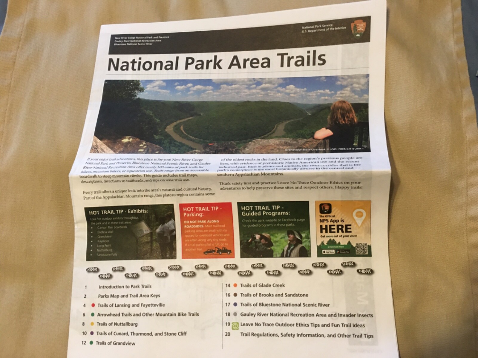 NEW RIVER GORGE West Virginia Map & Brochure NPS NATIONAL PARK SERVICE WV