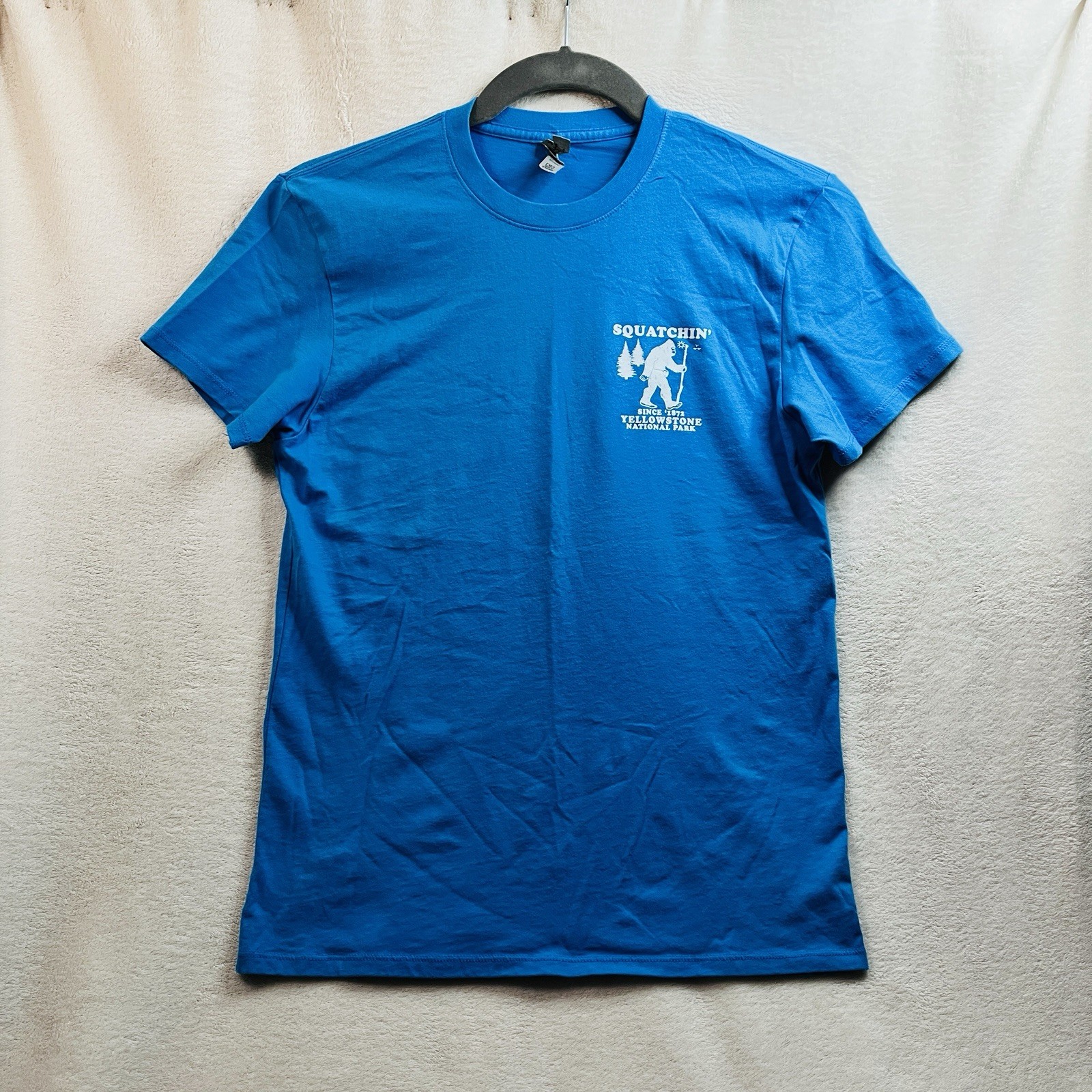 SQUATCHIN Yellowstone T Shirt Blue Delta Platinum Bigfoot National Park Gorpcore