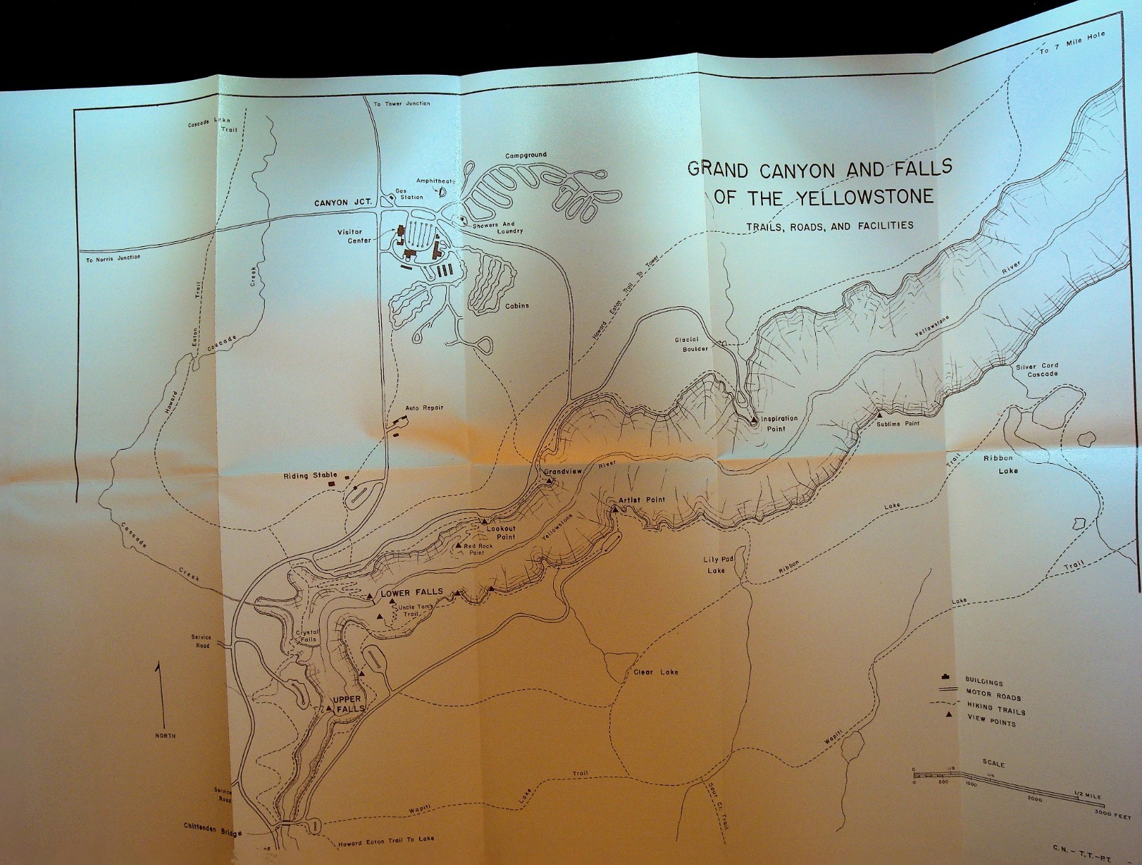 Guide to the Canyon Area 1967 Map Brochure Grand Canyon Yellowstone Park