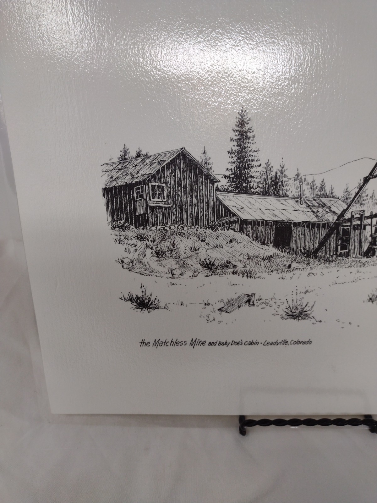 G.E. Geivett Print 1978 “The Matchless Mine and Baby Doe’s Cabin CO” Laminated