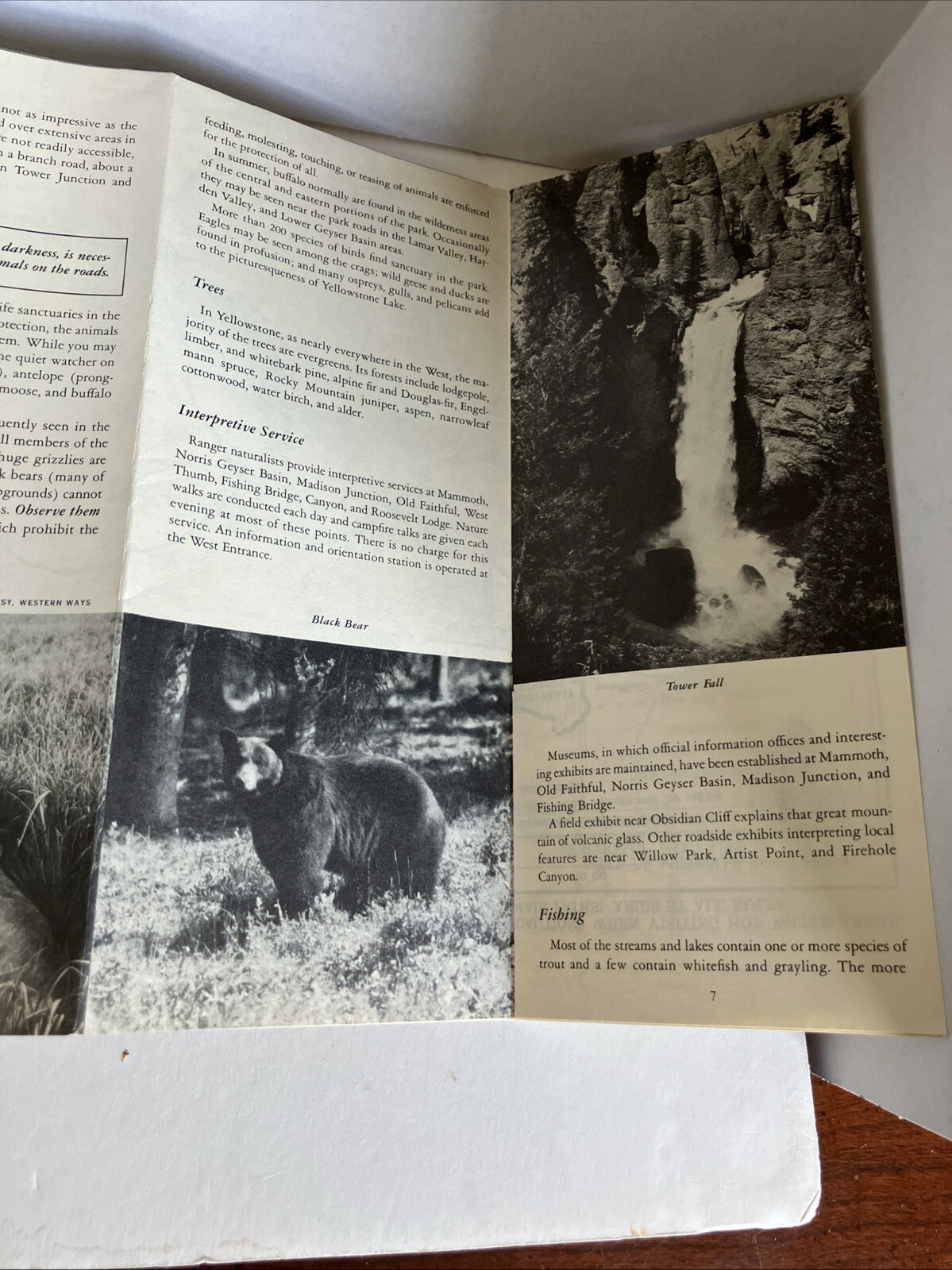 1955 Yellowstone National Park Inside Map Wyoming Montana Idaho Tourist Guide