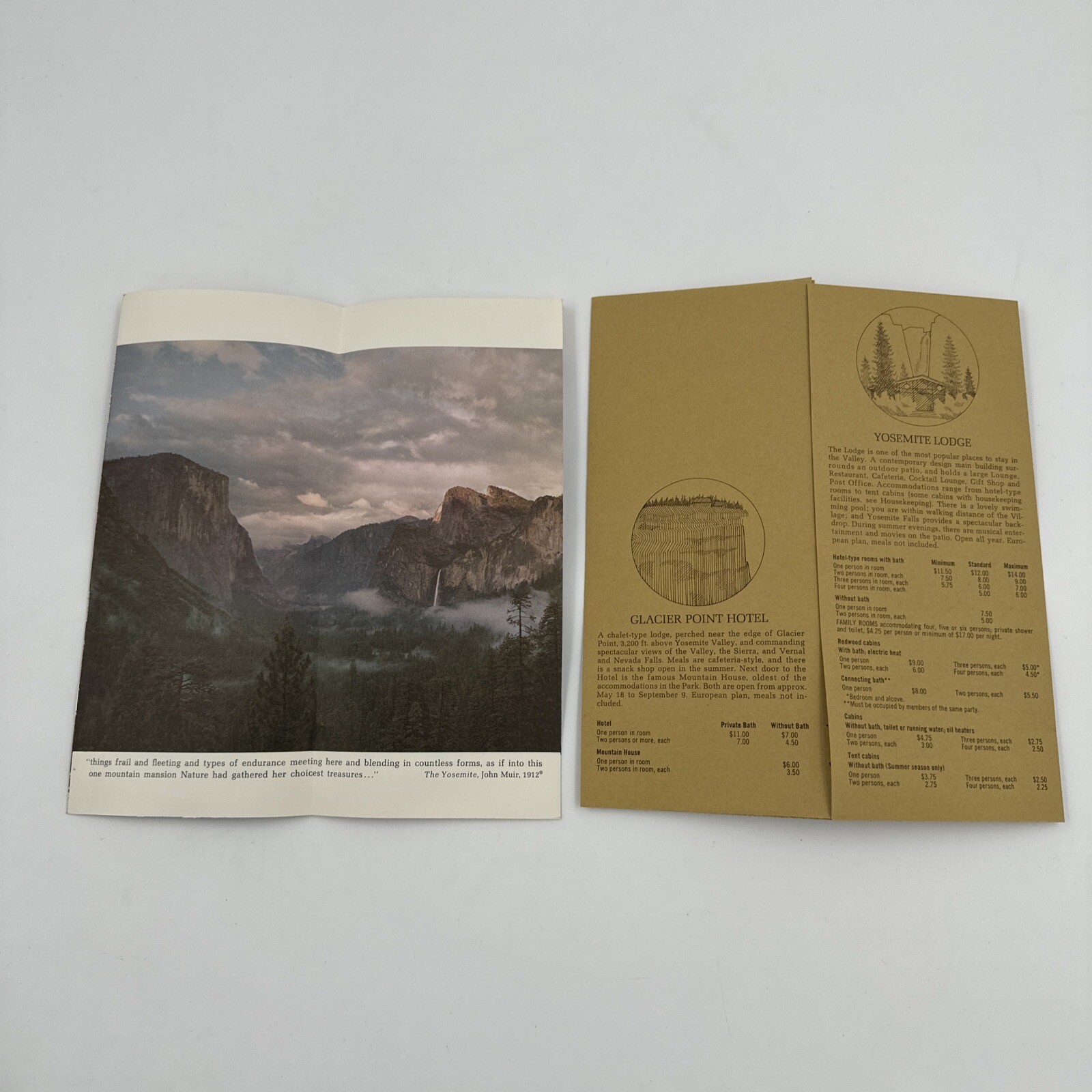 Vintage 1966 National Park Brocures Yosemite Sequoia Kings Canyon Muir Woods