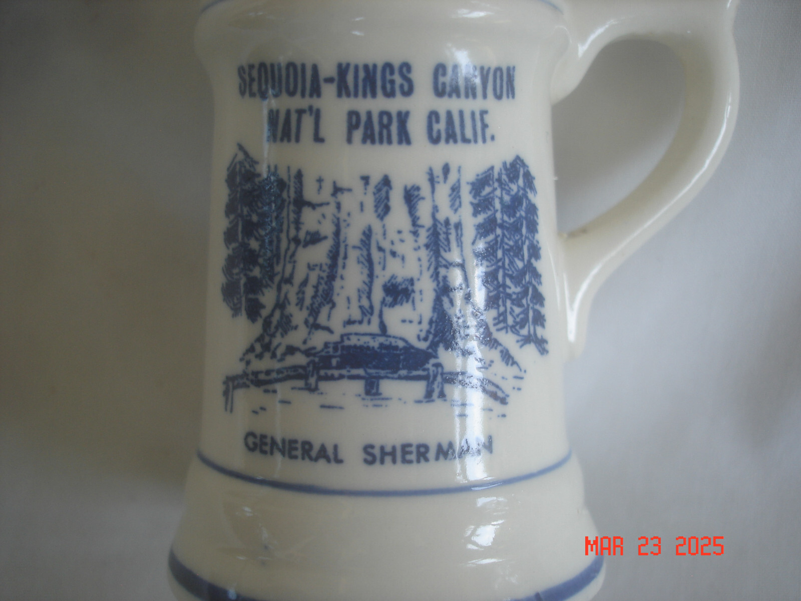 Vtg. MINI CERAMIC STEIN SEQUOIA-KINGS CANYON NAT’L PARK CA General Sherman Tree
