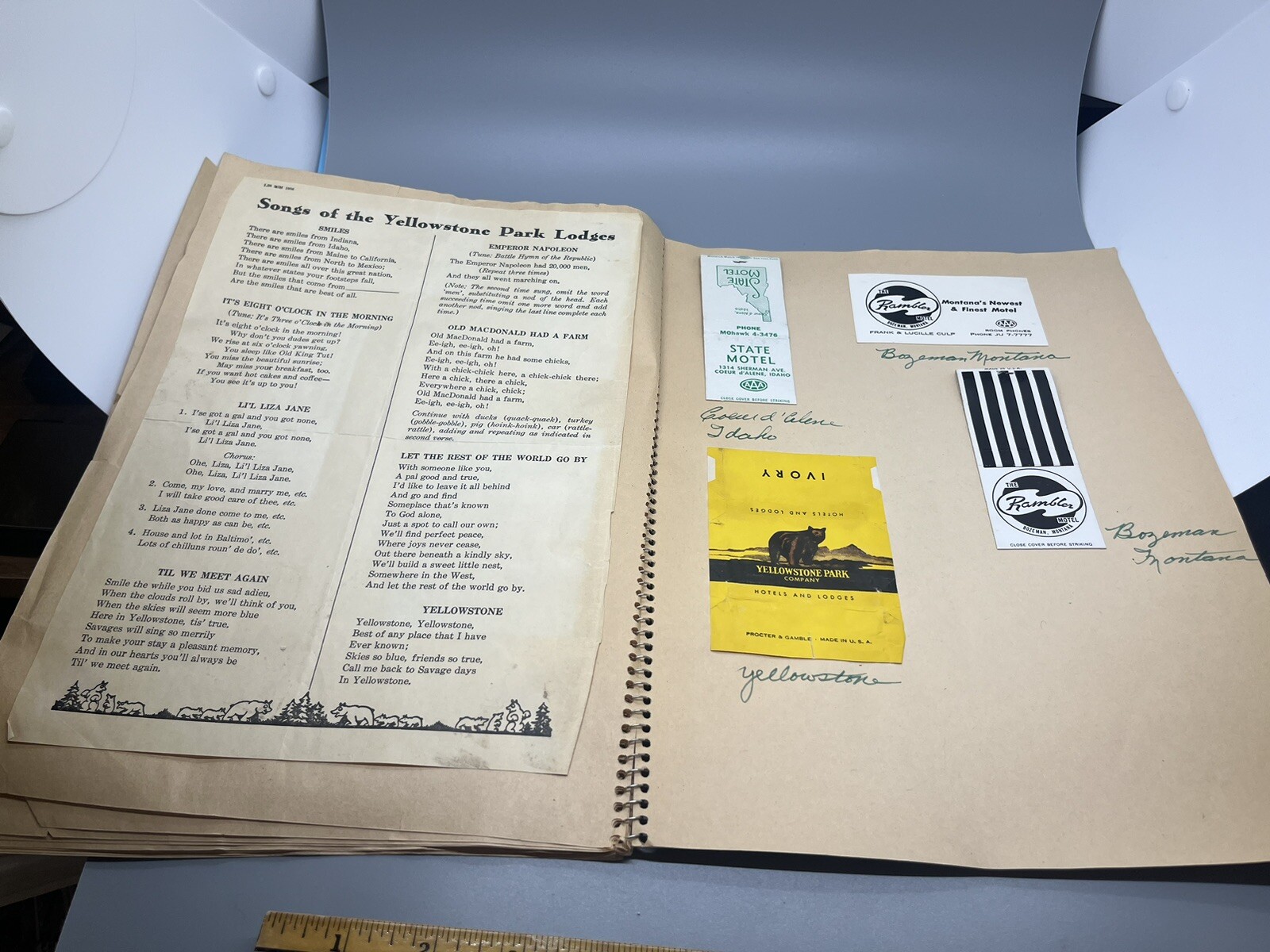 Vintage National Parks Scrap Book 1956 Glacier Yellowstone National Park