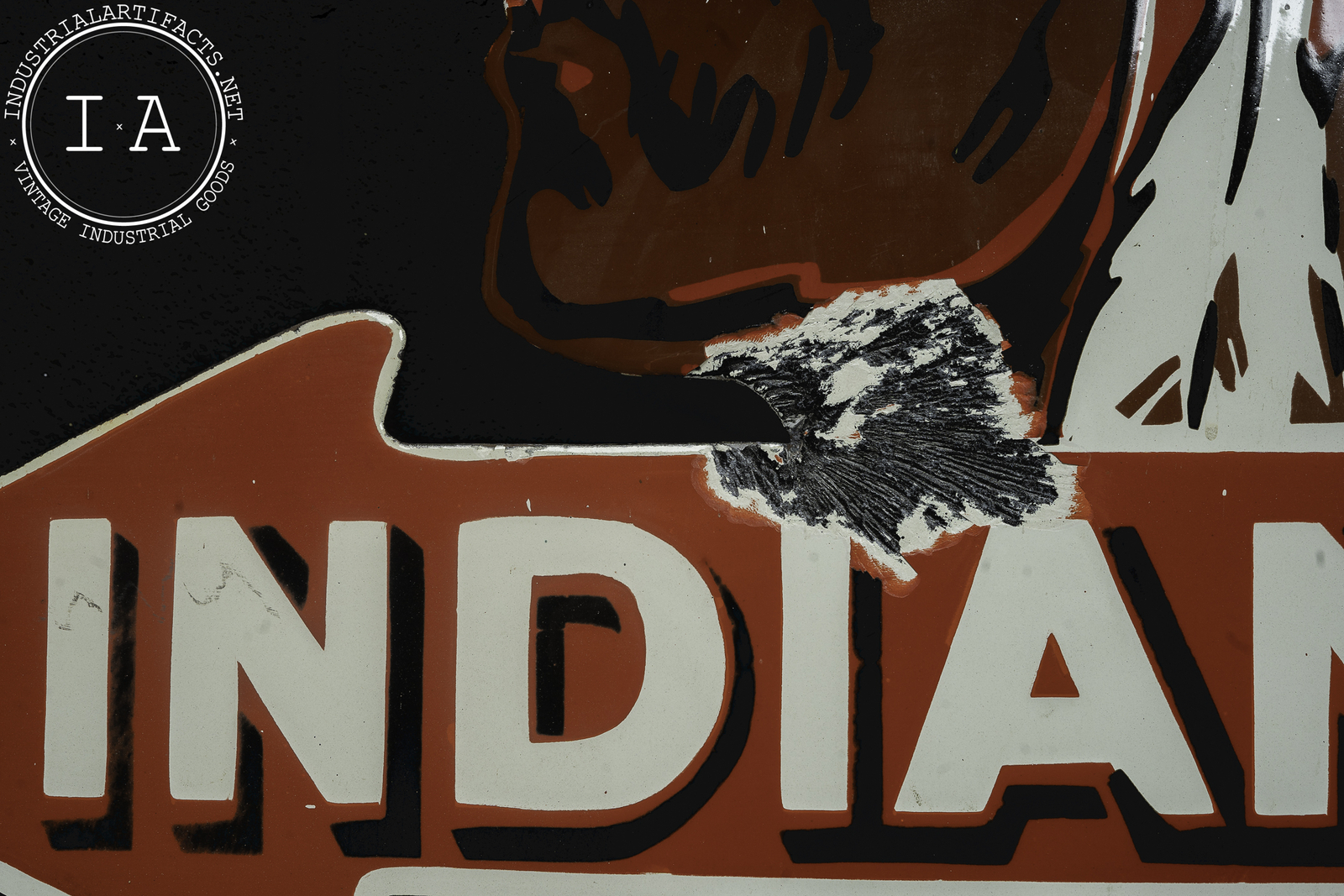 Porcelain Indian Lakes Reproduction Mile Marker Sign