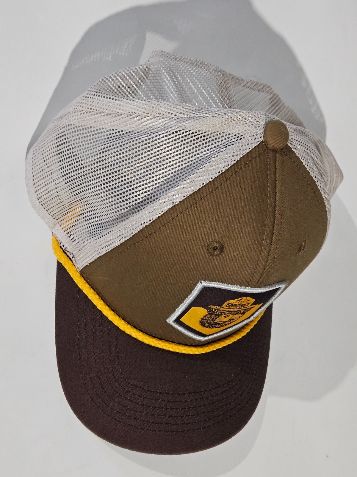 Smokey Bear Logo Face Brown/Yellow Forest Fire Prevention Trucker Hat Official