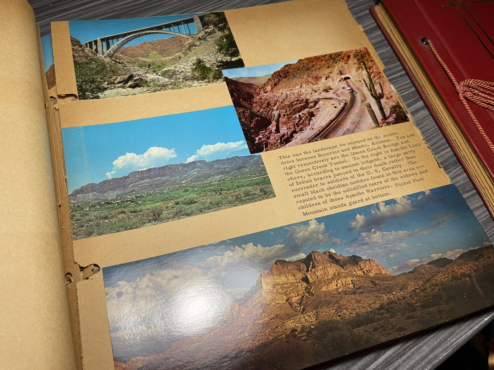 2 Rare Vintage US National Parks Scrapbook Photobook Postcard Yellowstone Canyon