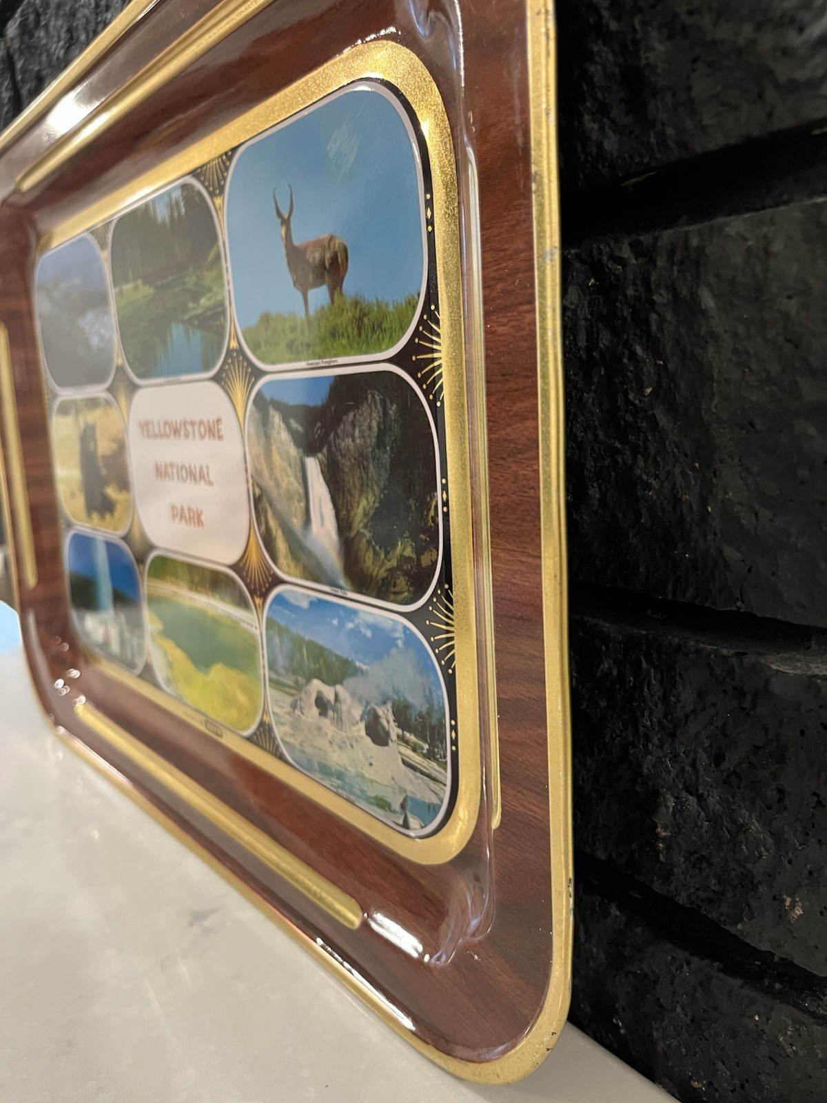 Vintage Yellowstone National Park Expo Tin Tray 17×14