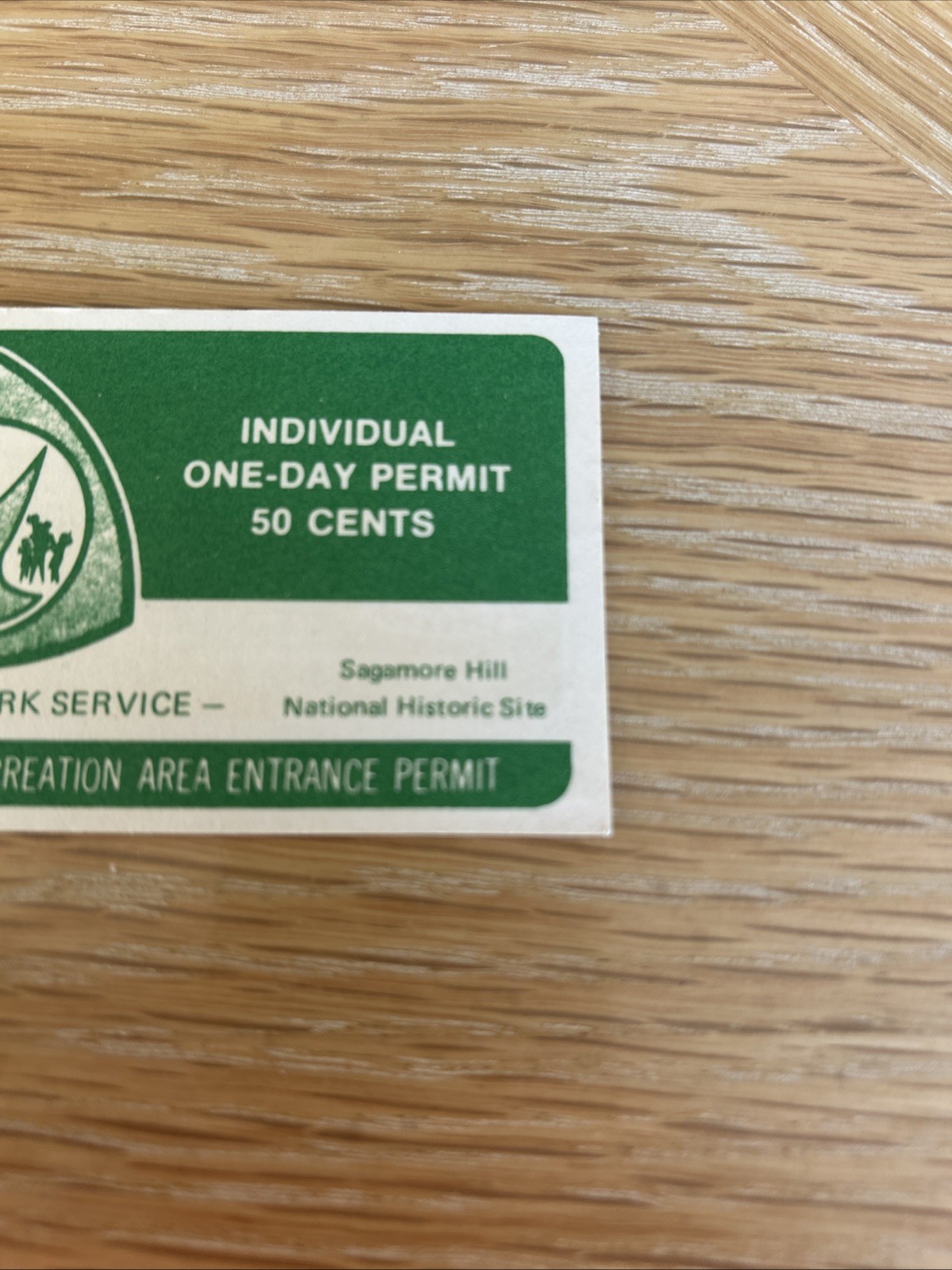 Vintage Entrance Permit Sagamore Hill Federal Recreation Area 1977