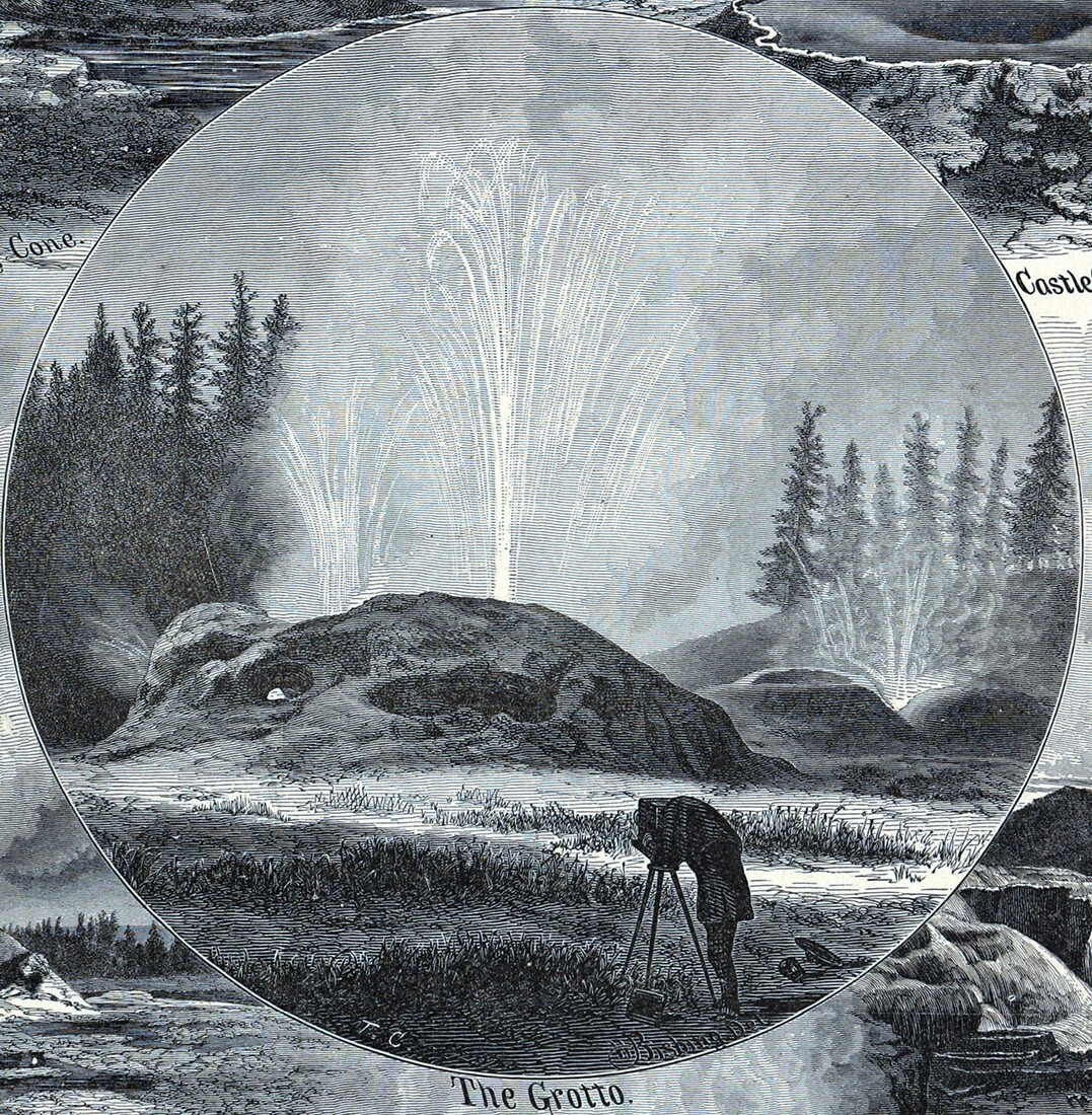 1883 Hardesty Atlas Print Yellowstone National Park Wyoming Geyser Photographer