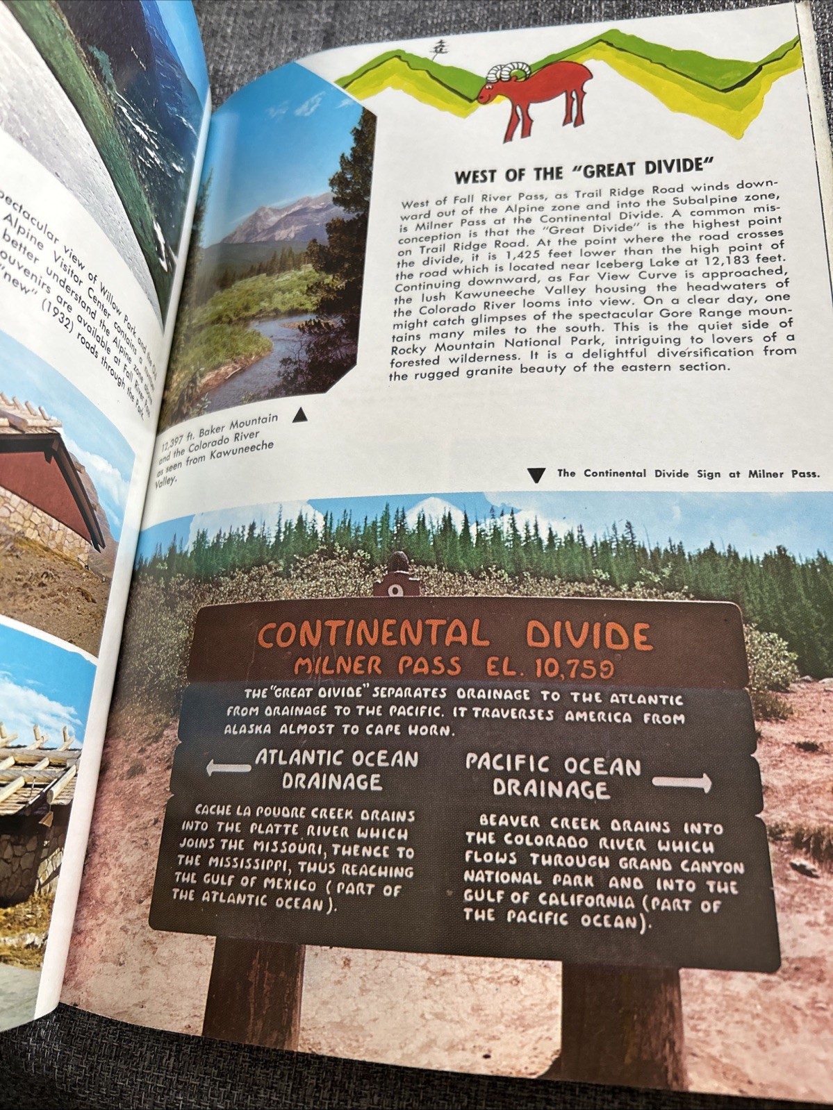 Vintage Rocky Mountain National Park Booklet Brochure 1970s Estes Park 10” X 7”