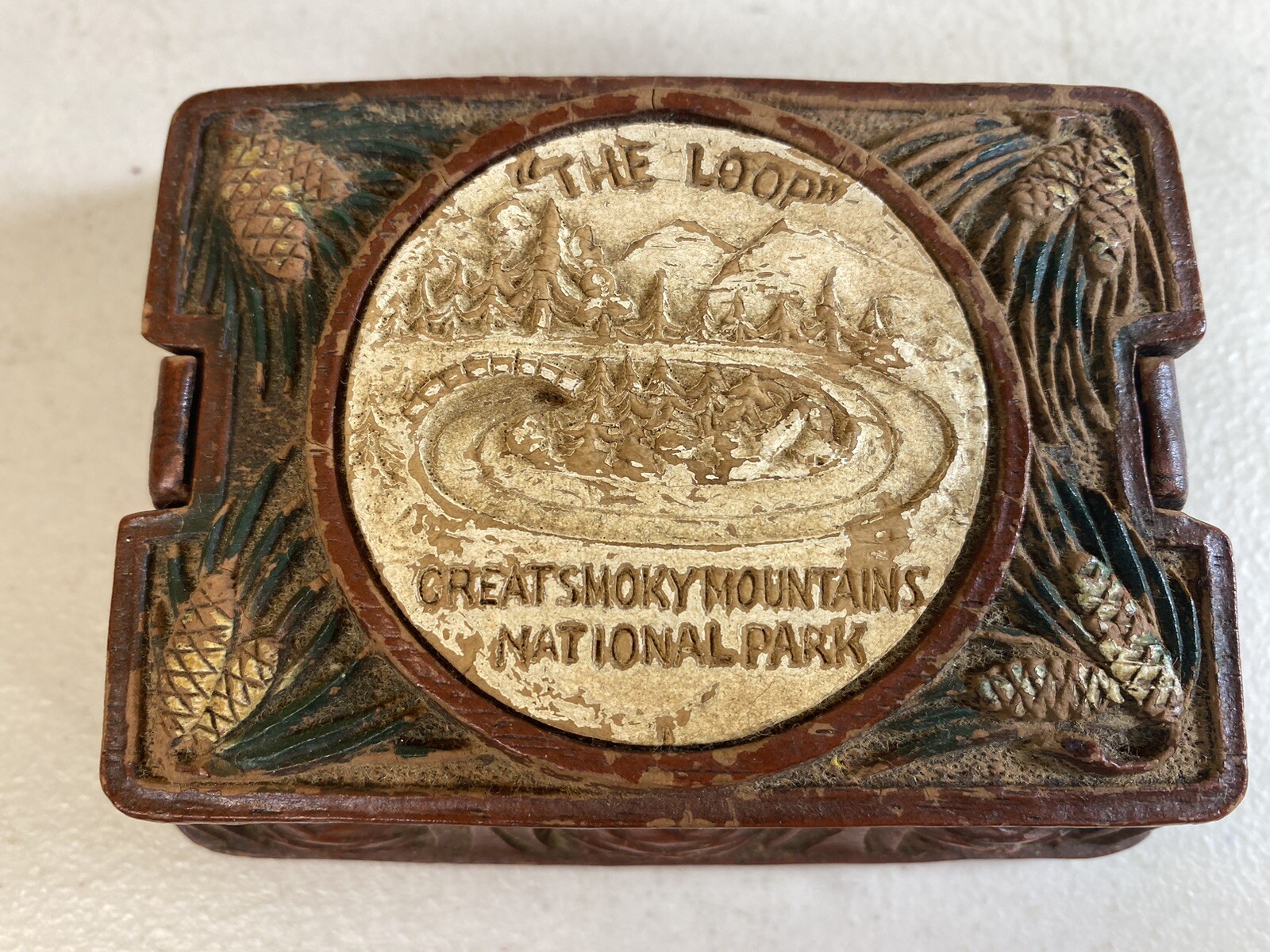 “The Loop” Great Smoky Mountains national park wood souvenir box 14B83