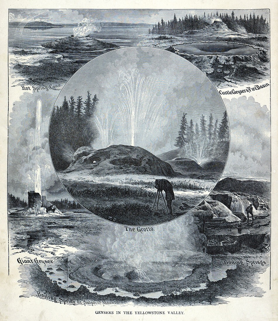 1883 Hardesty Atlas Print Yellowstone National Park Wyoming Geyser Photographer