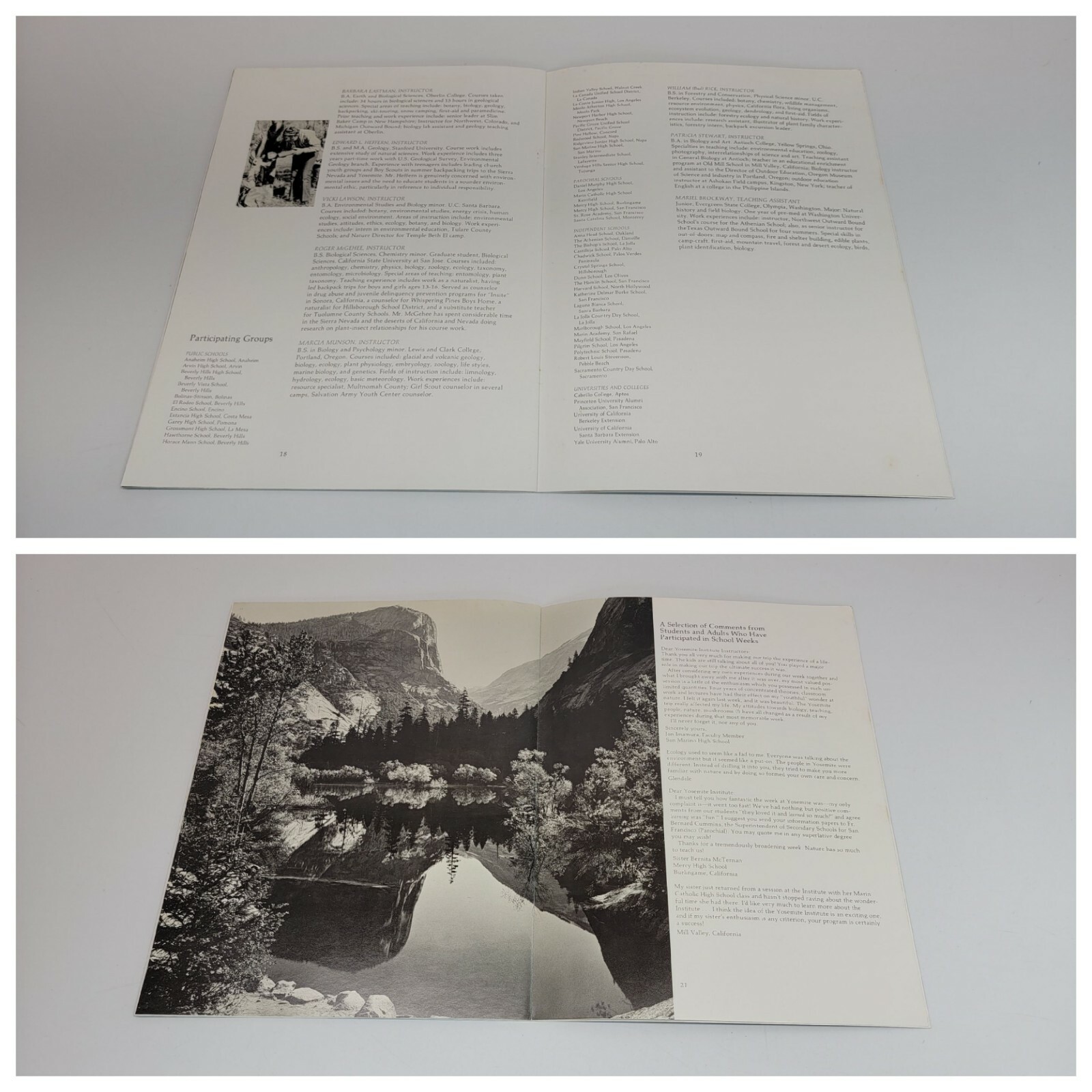 1975 Vintage Yosemite Institute Catalog / Brochure – National Park – Ansel Adams