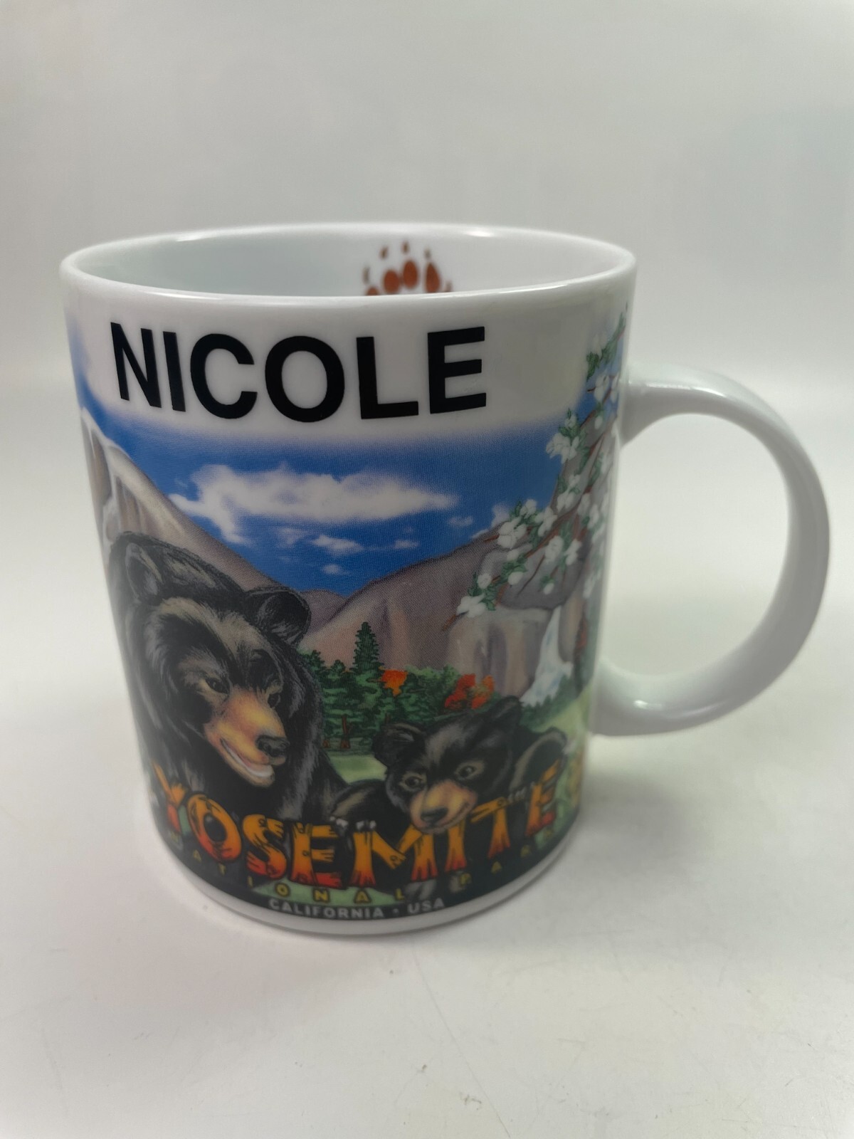 Yosemite National Park Mug Personalized Nicole Depicting Bear Animal 12oz C78