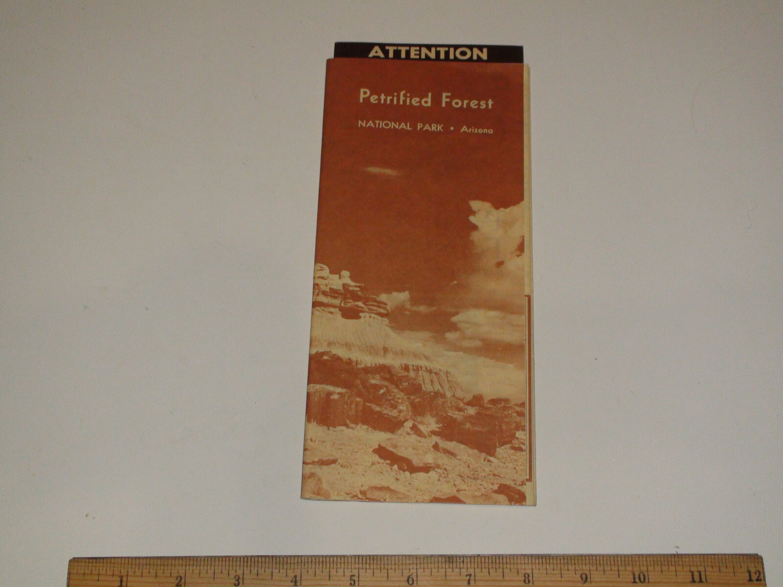 1963 Petrified Forest National Park Arizona Brochure w/ stamped 15 day permit