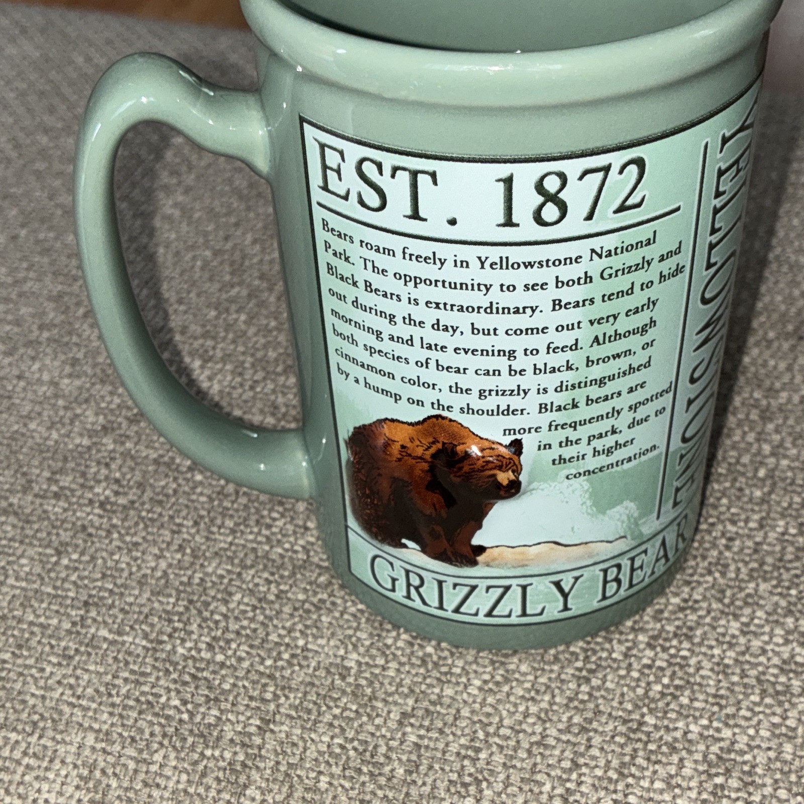 Yellowstone National Park Bear Coffee Mug EST. 1872, National Parks Theme