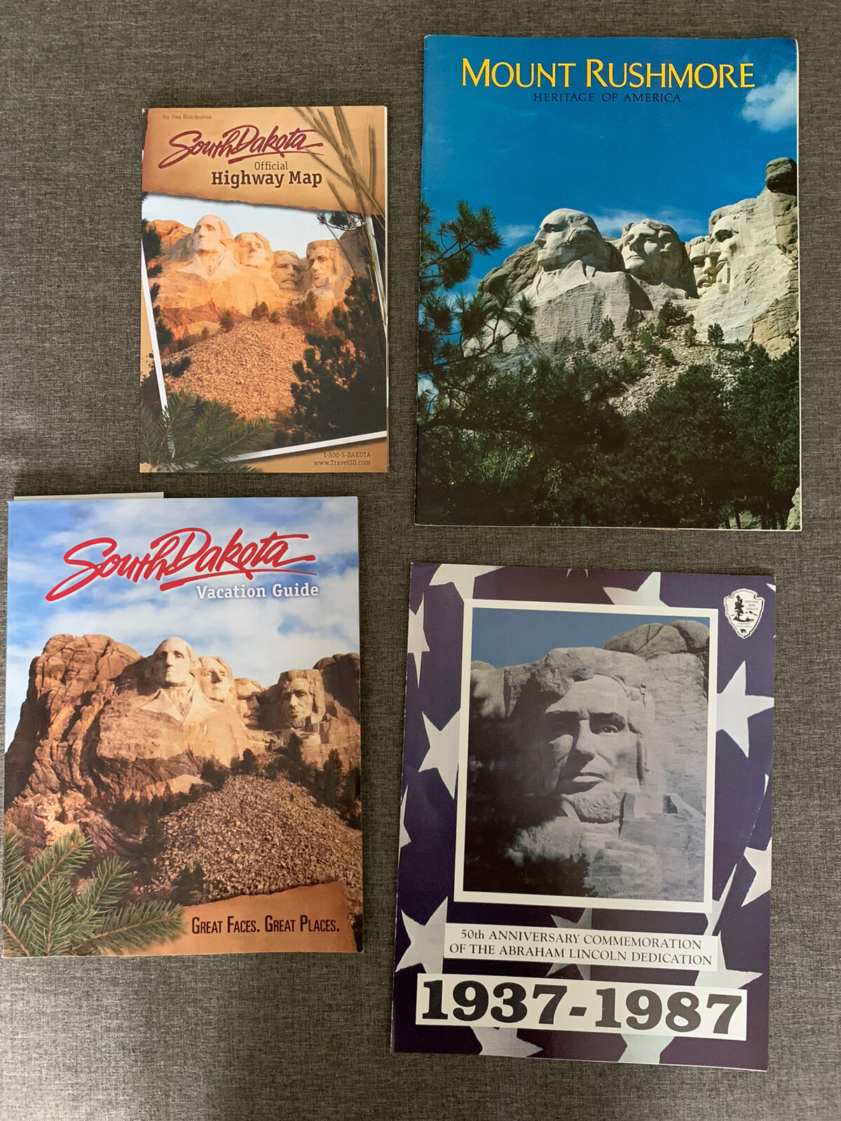 Yellowstone MT Rushmore Wyoming Brochures, 1946 Newspaper Article, Postcards Lot