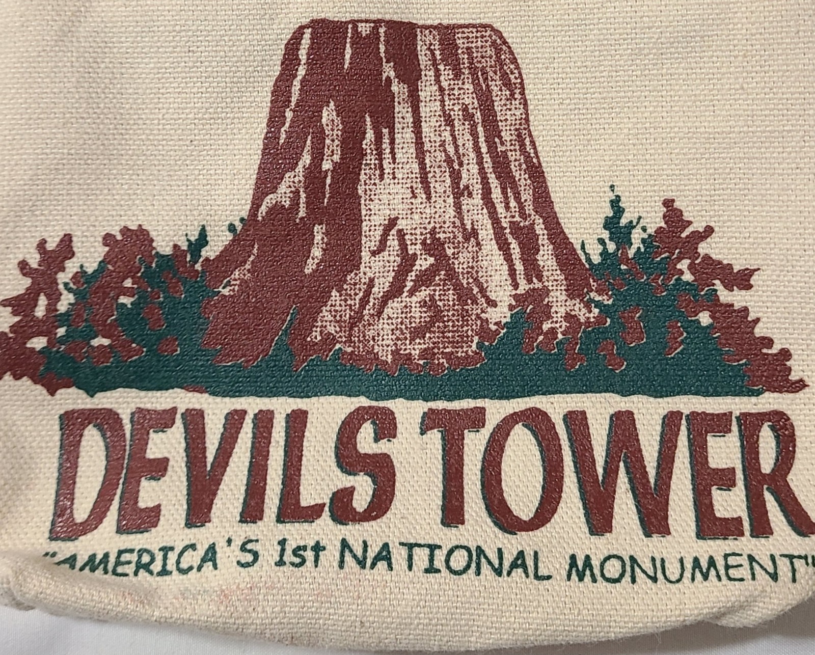 Devils Tower Canvas Mini Tote America’s 1st National Monument Reusable Bag 4″x6″