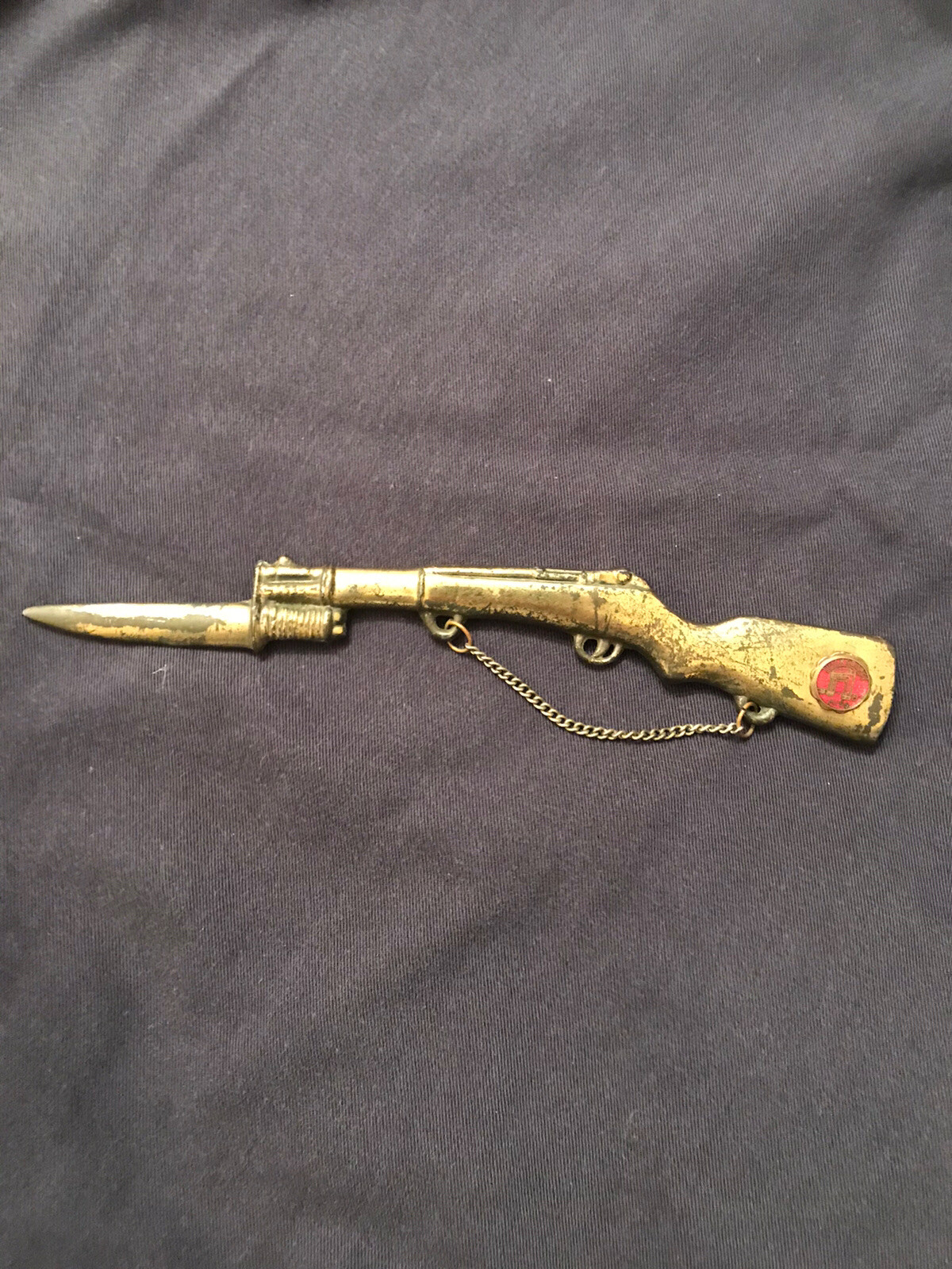 SCARCE VINTAGE ADVERTISING VICKSBURG MISS. PAPERWEIGHT SOUVENIR CIVIL WAR RIFLE