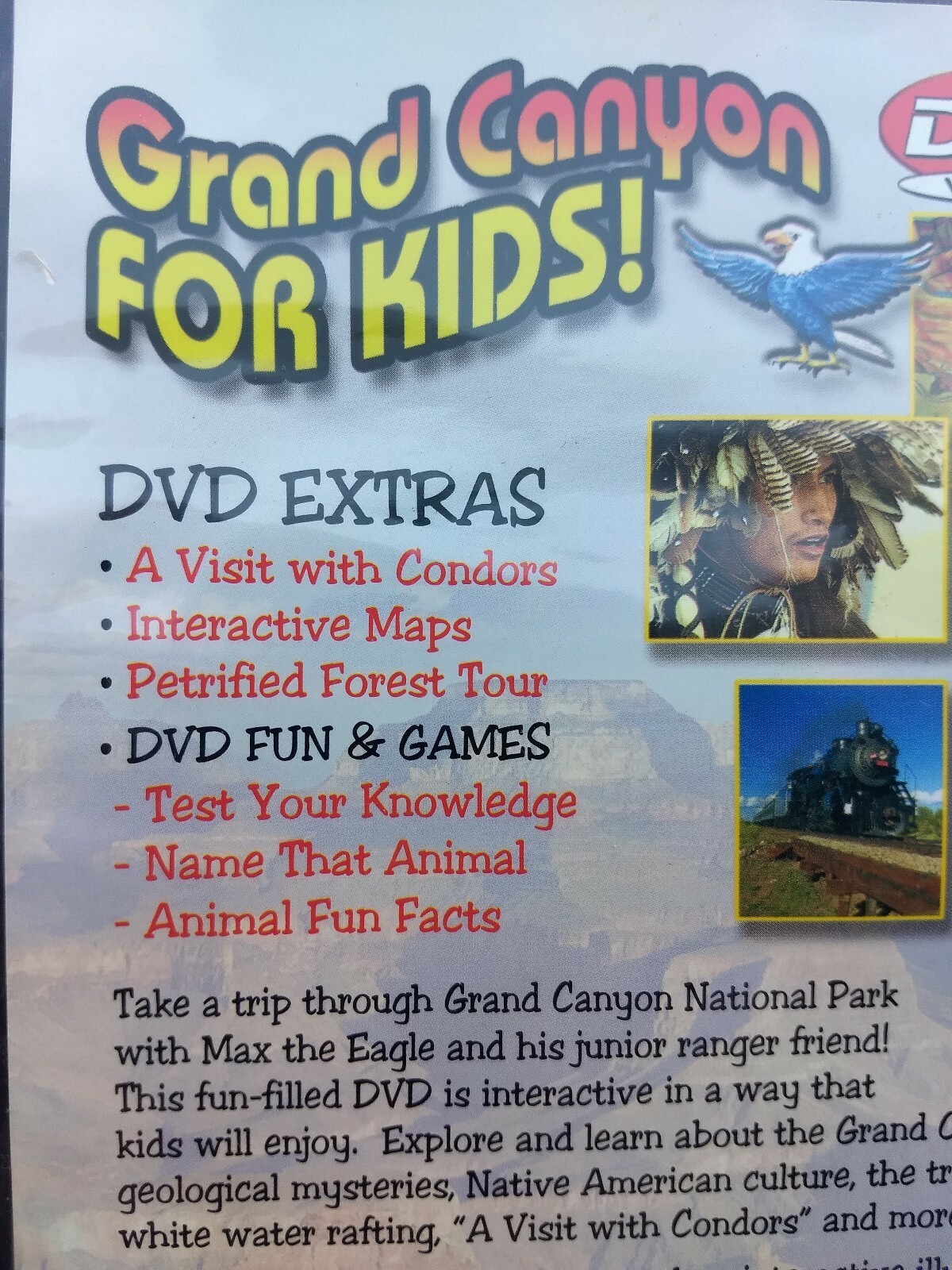 Grand Canyon For Kids DVD Watch While Traveling interactive illustrated maps 💥