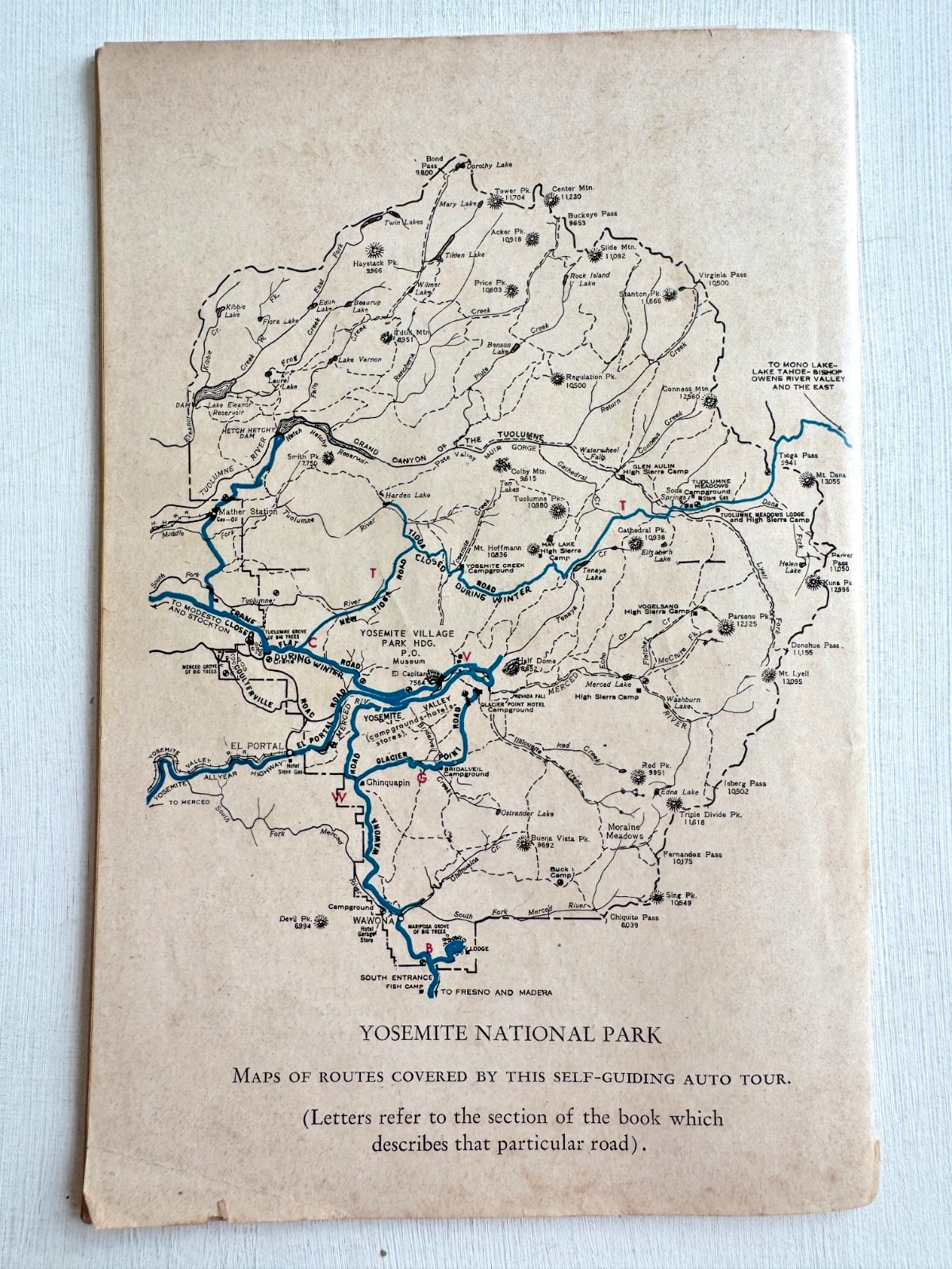 1956 Self Guided Auto Tour Book of Yosemite National Park