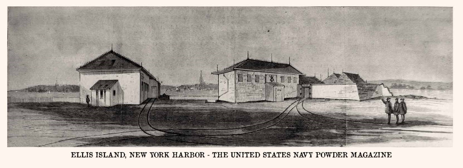 Ellis Island – U.S. Navy Powder Magazine Ammunition Supply Depot 1868 Print