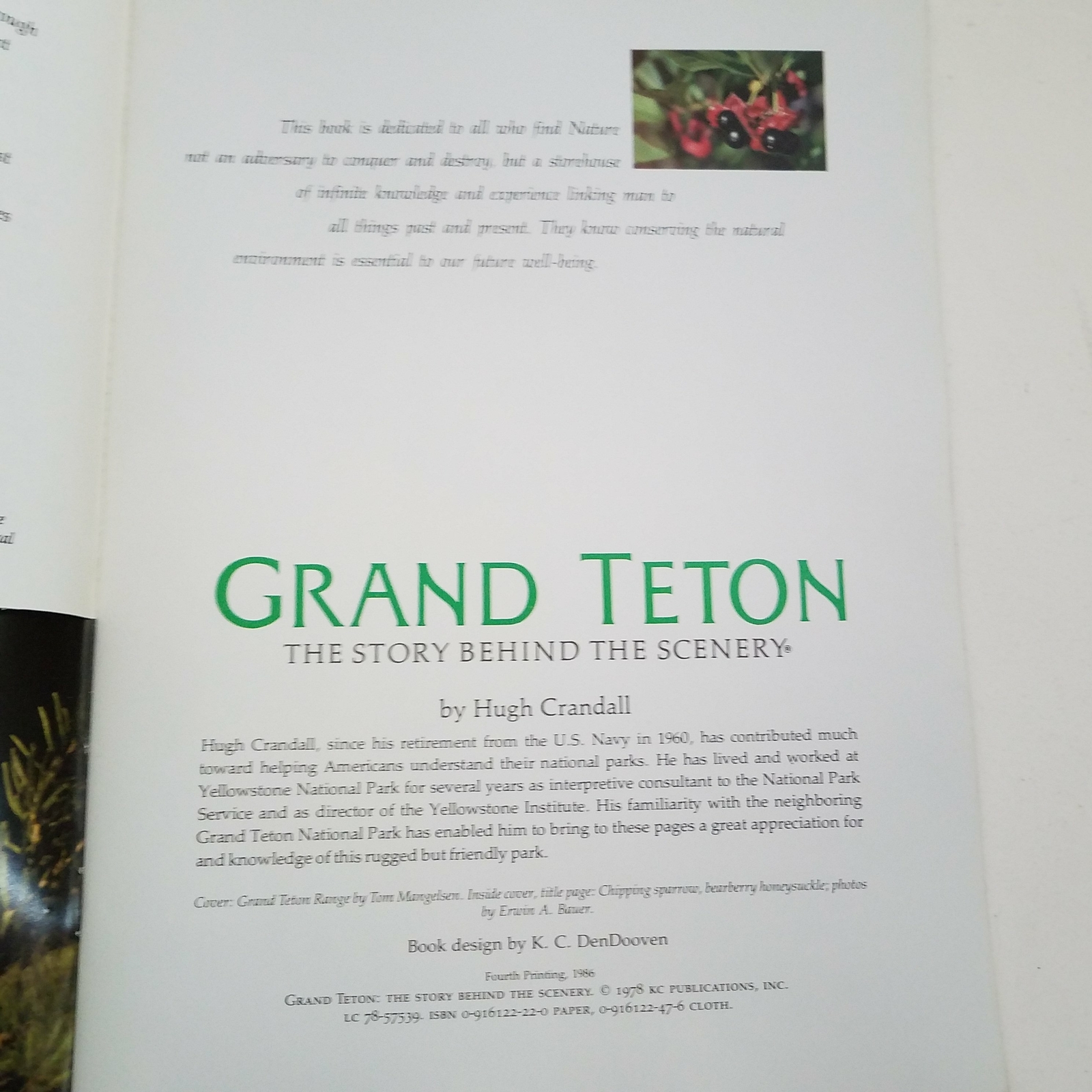 Grand Teton – The Story Behind The Scenery by Hugh Crandall 1986 0916122220