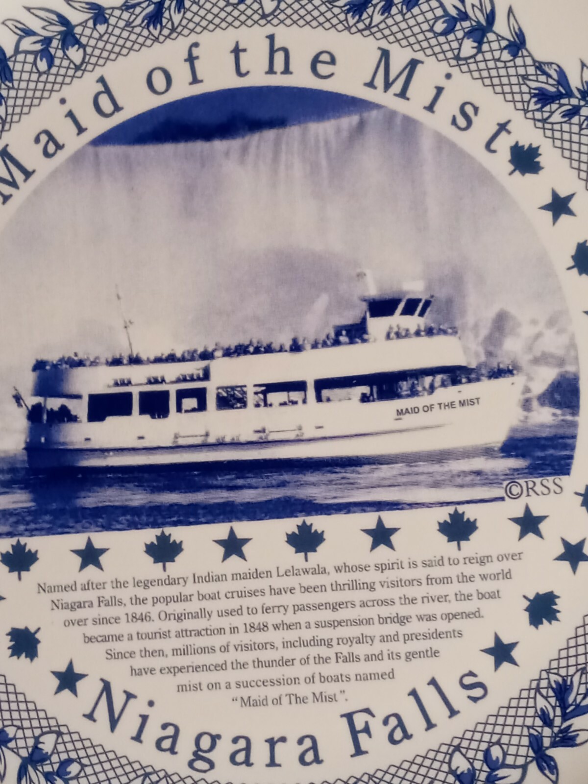 NIAGARA FALLS MAID OF THE MIST Wood 7″ PLATE